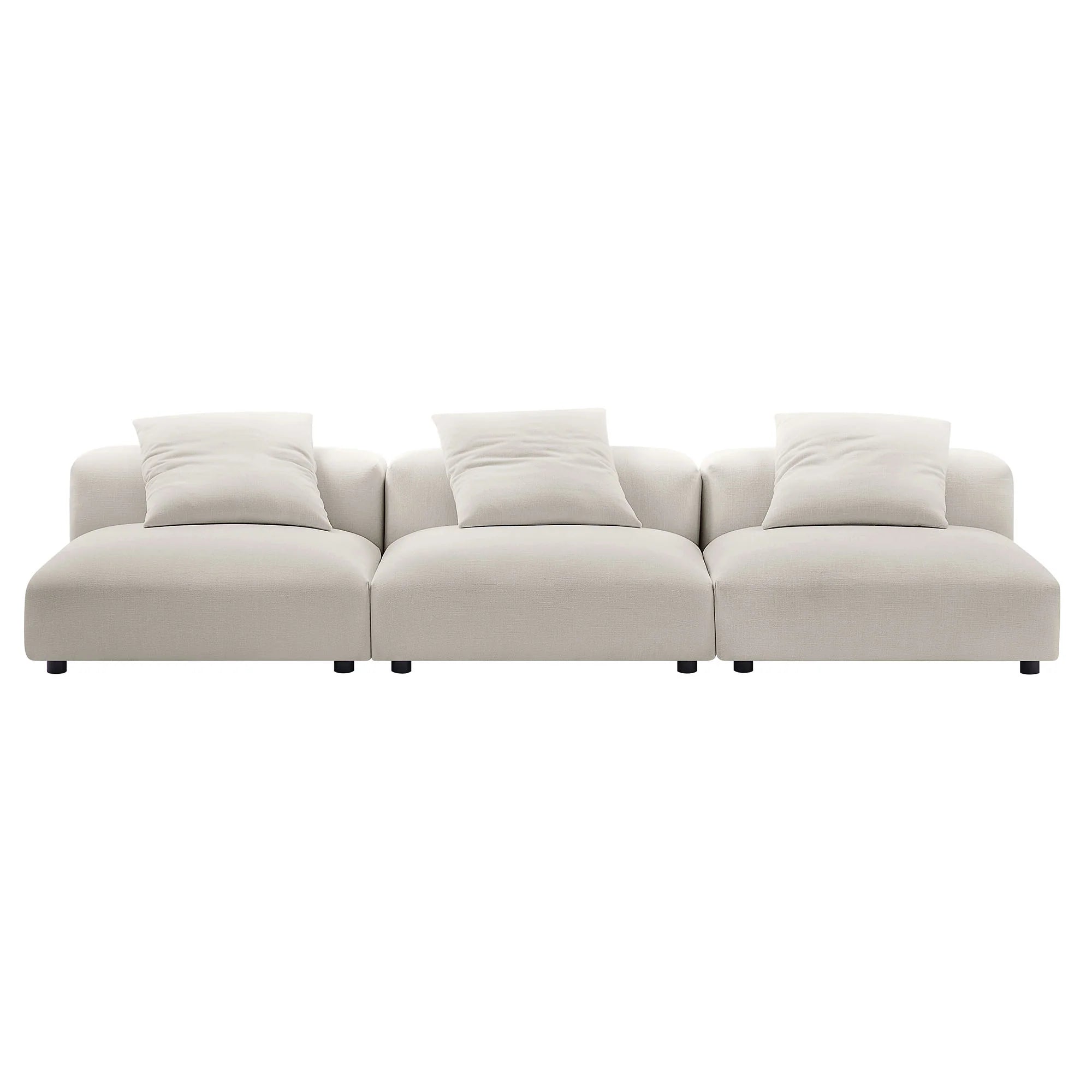 Solace 3-Piece Modular Upholstered Fabric Sofa