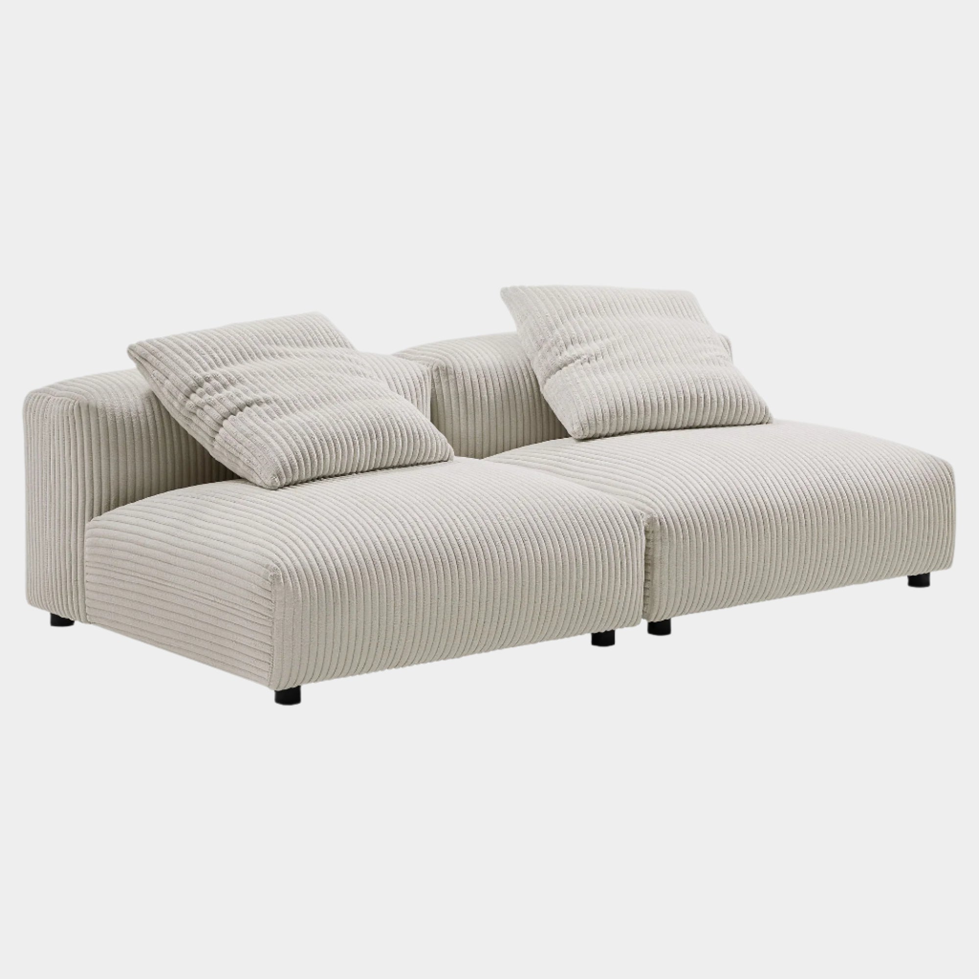 Solace 2-Piece Modular Corduroy Upholstered Sofa