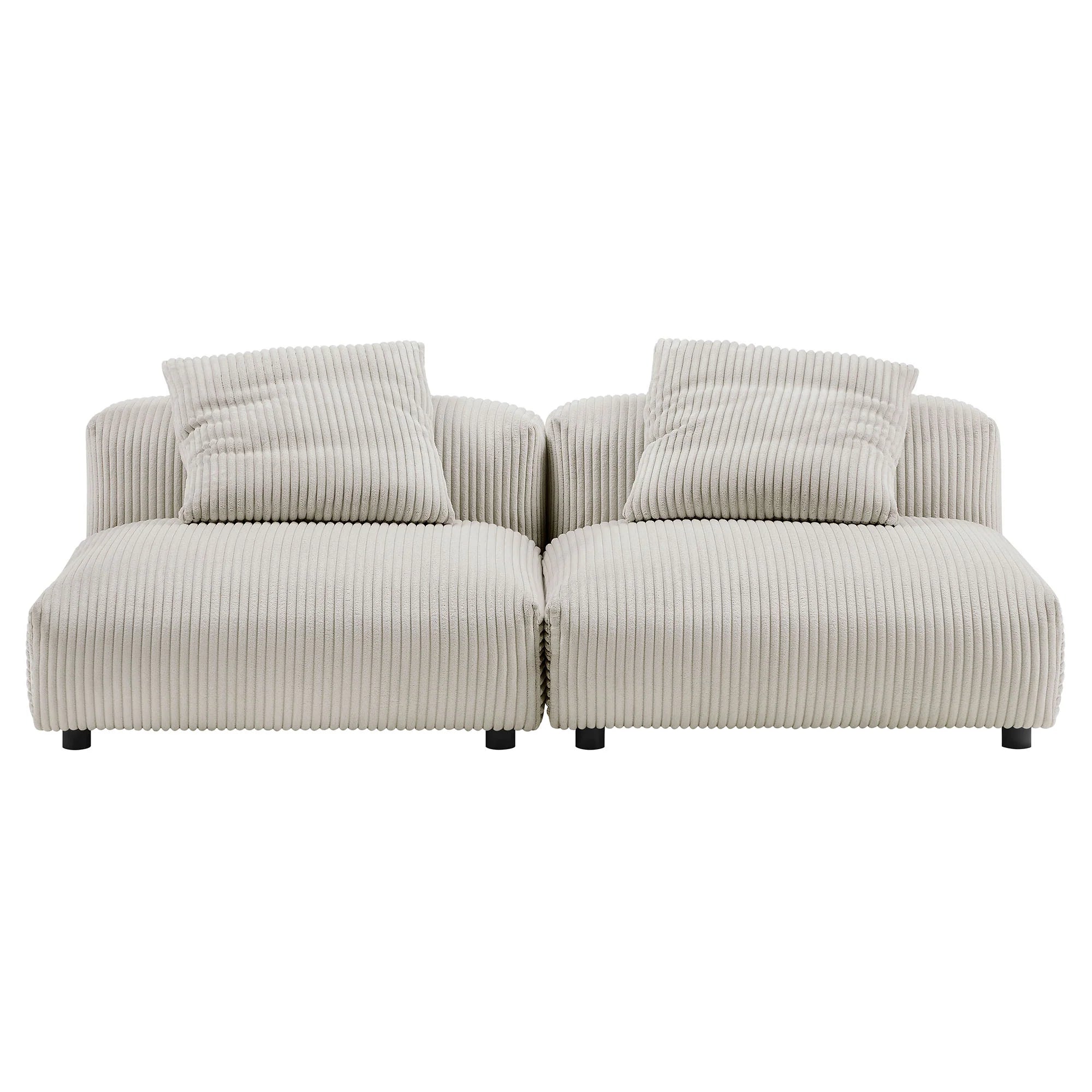 Solace 2-Piece Modular Corduroy Upholstered Sofa