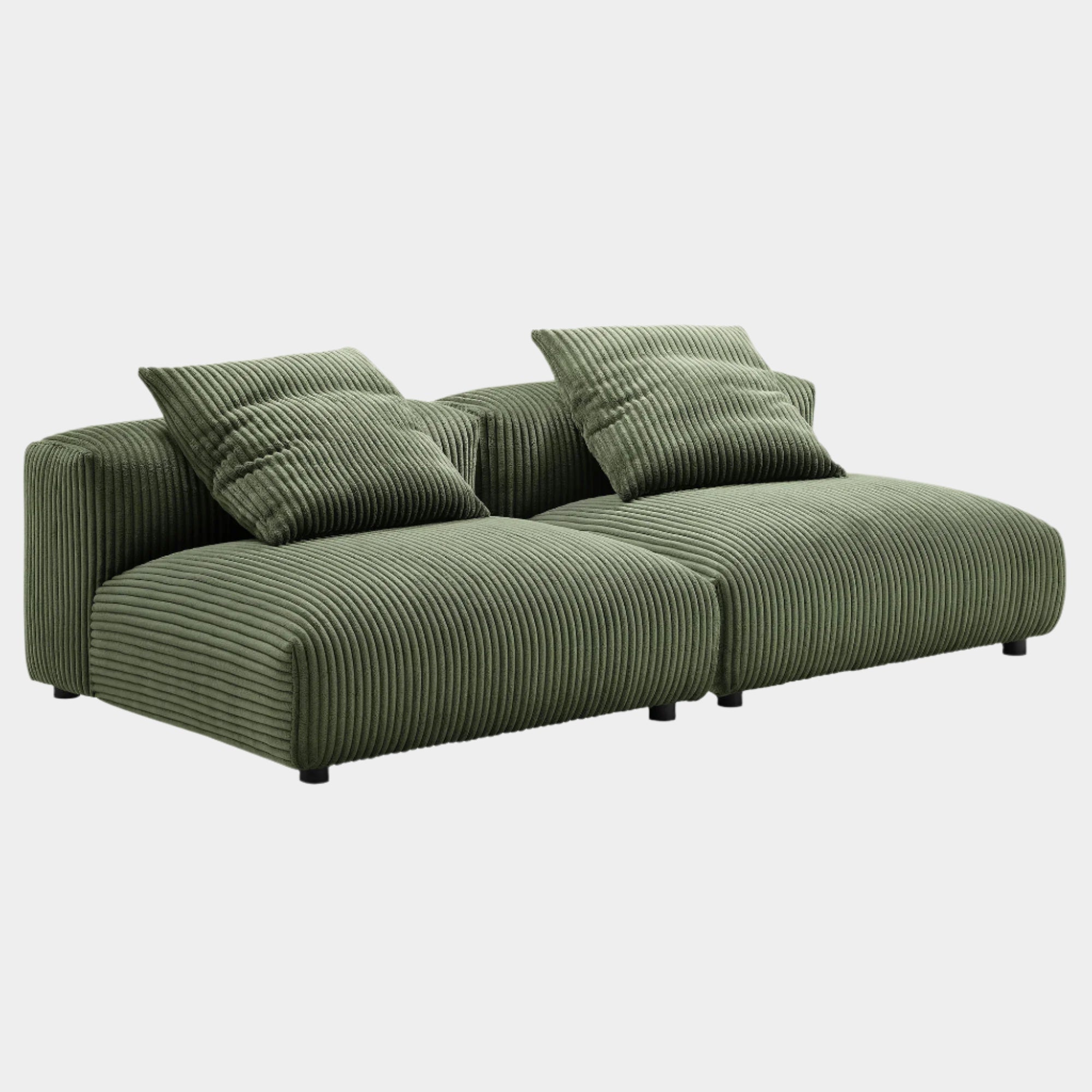 Solace 2-Piece Modular Corduroy Upholstered Sofa