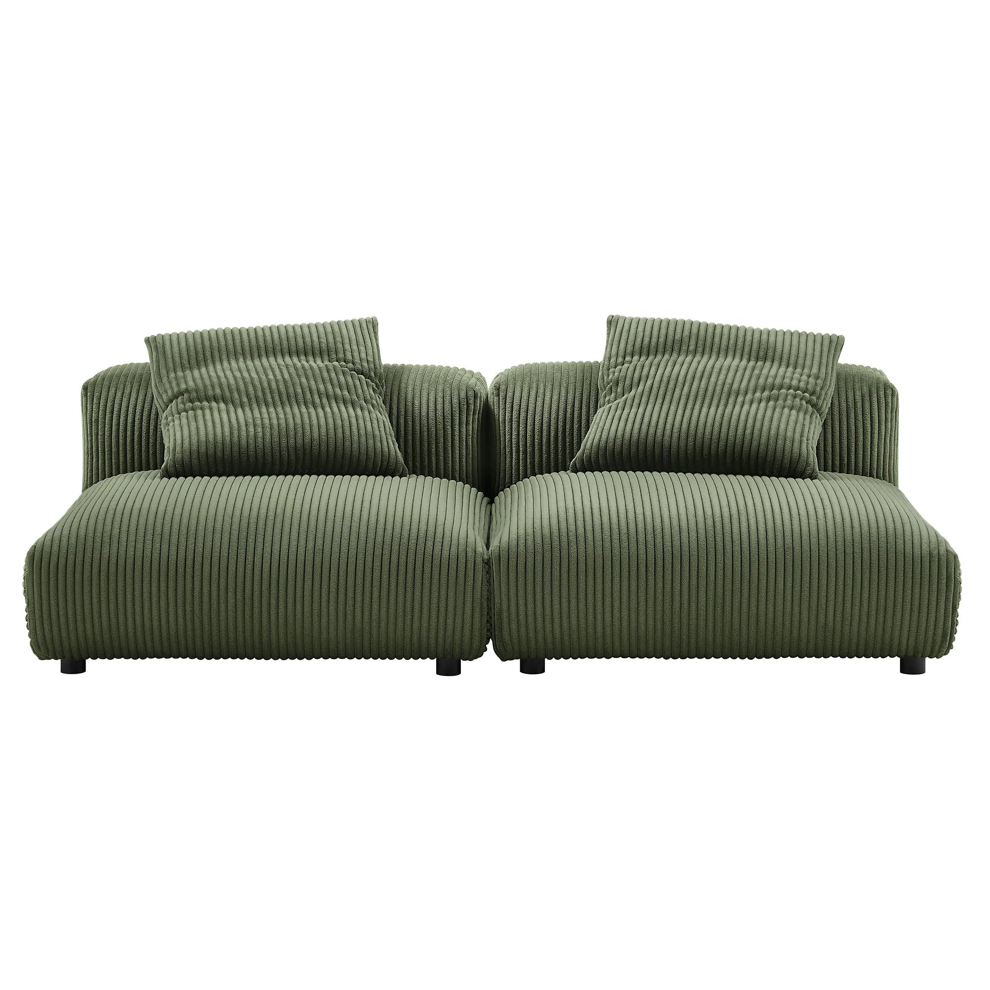 Solace 2-Piece Modular Corduroy Upholstered Sofa