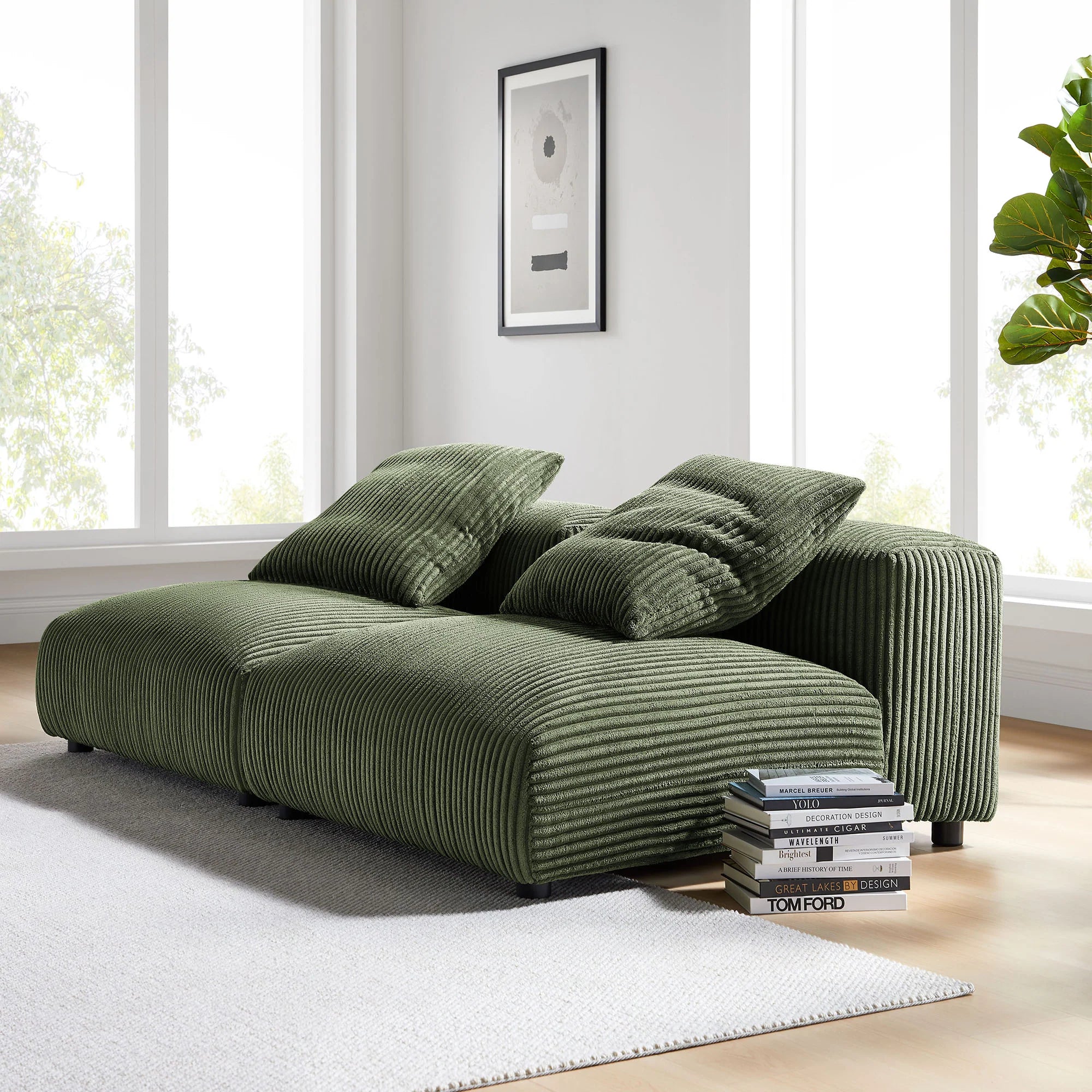 Solace 2-Piece Modular Corduroy Upholstered Sofa