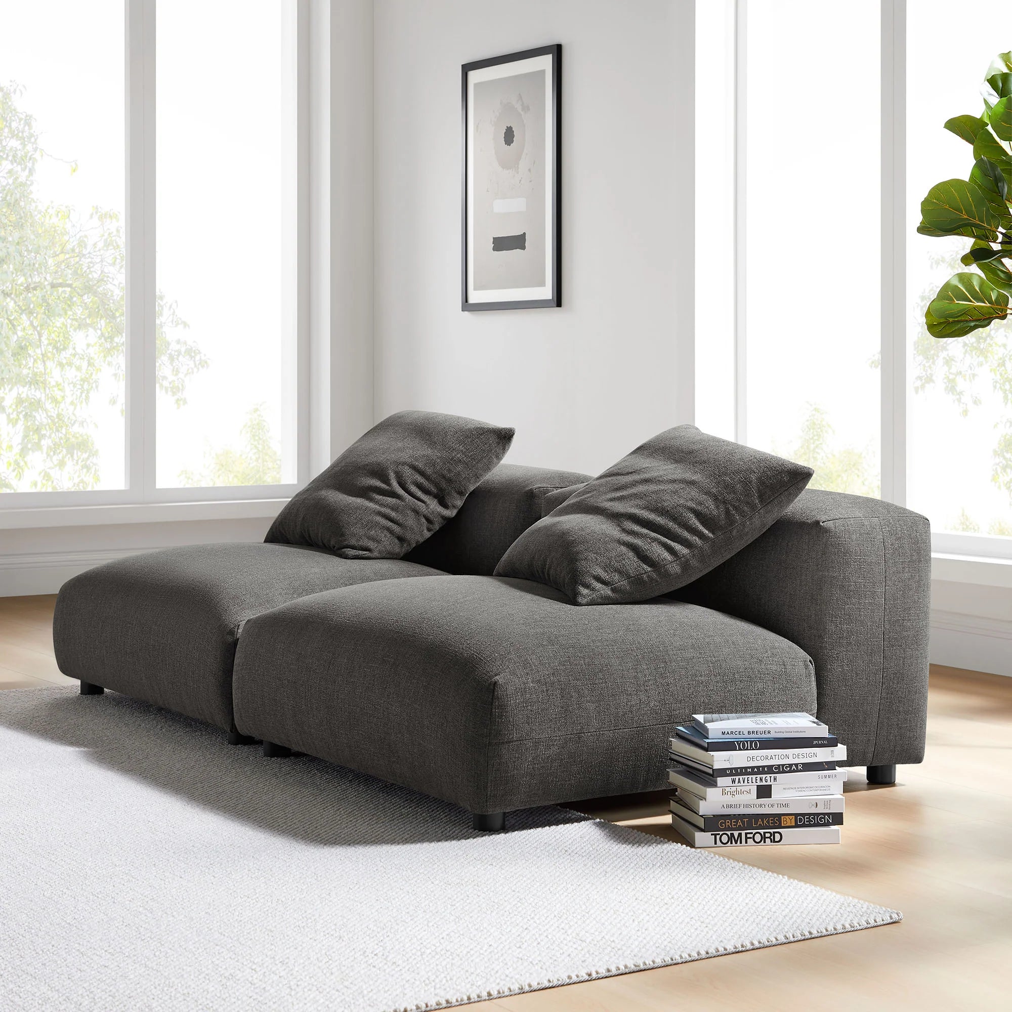 Chaise sans accoudoirs rembourrée en duvet Commix