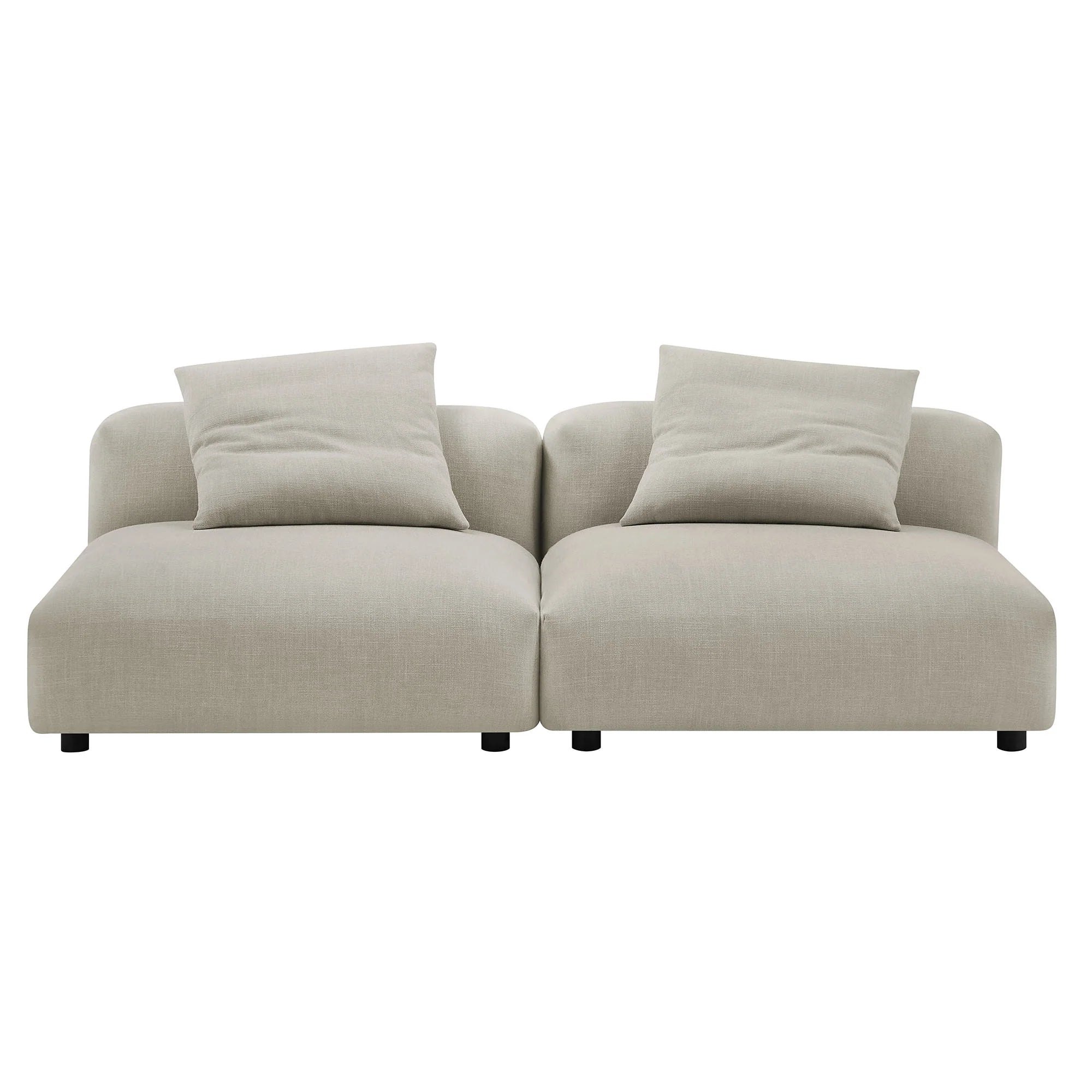 Solace 2-Piece Modular Upholstered Fabric Sofa