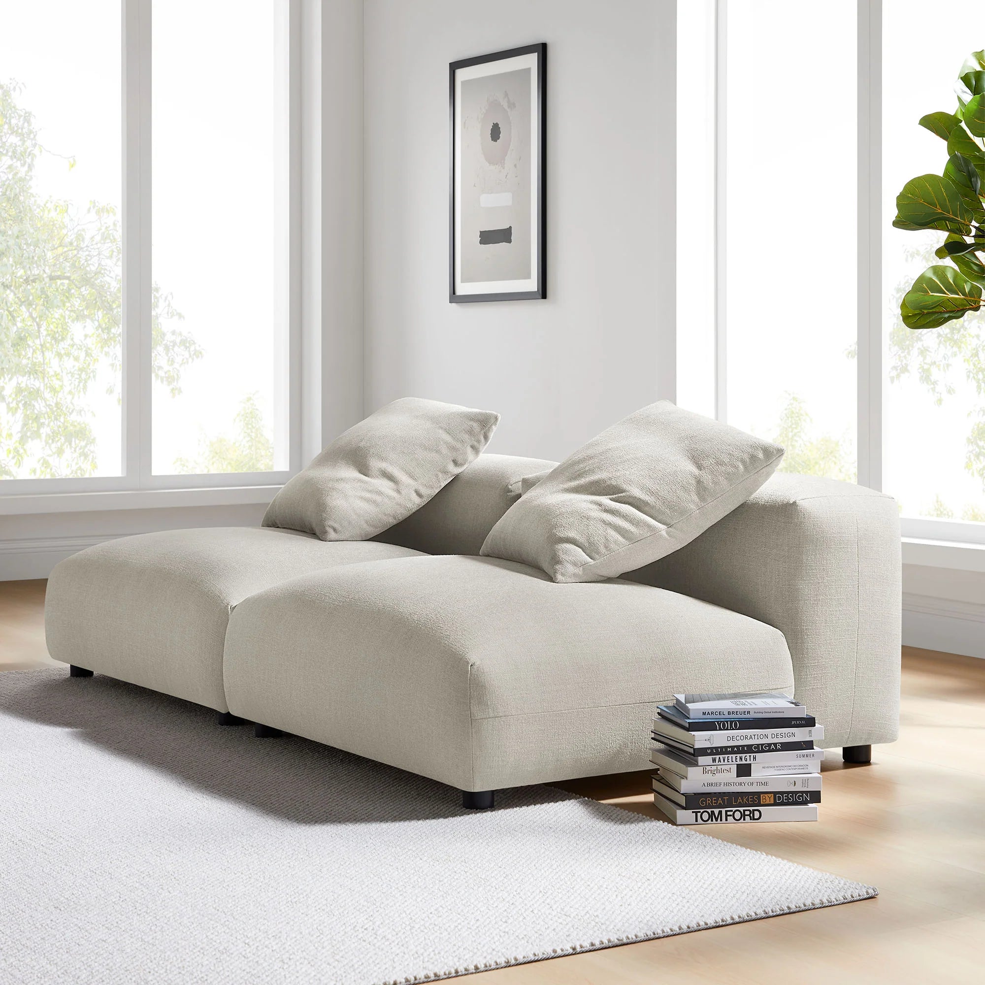 Chaise sans accoudoirs rembourrée en duvet Commix