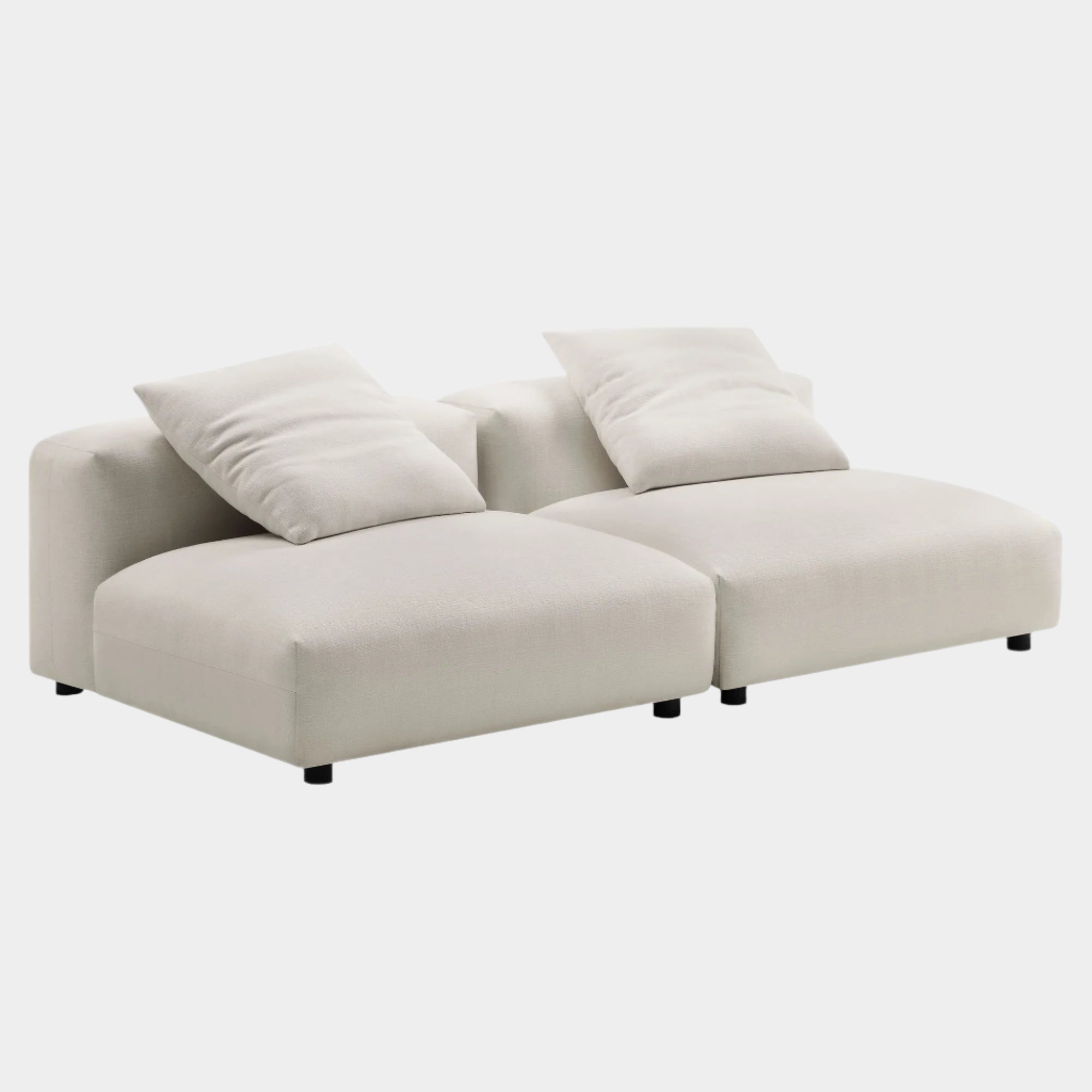 Solace 2-Piece Modular Upholstered Fabric Sofa