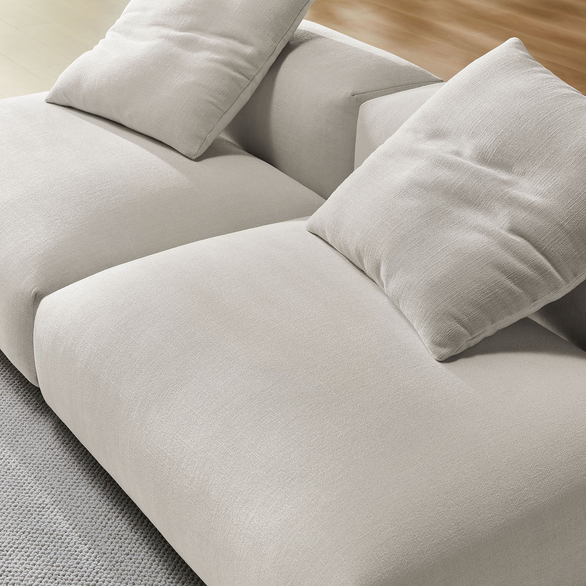 Chaise sans accoudoirs rembourrée en duvet Commix