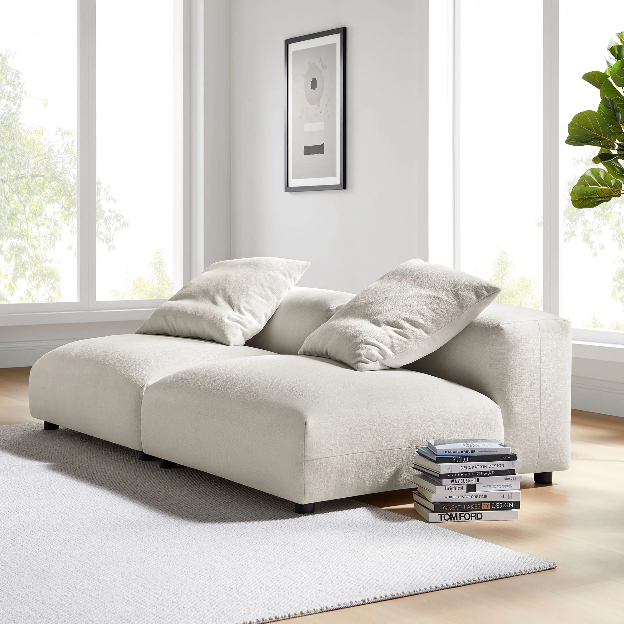 Chaise sans accoudoirs rembourrée en duvet Commix