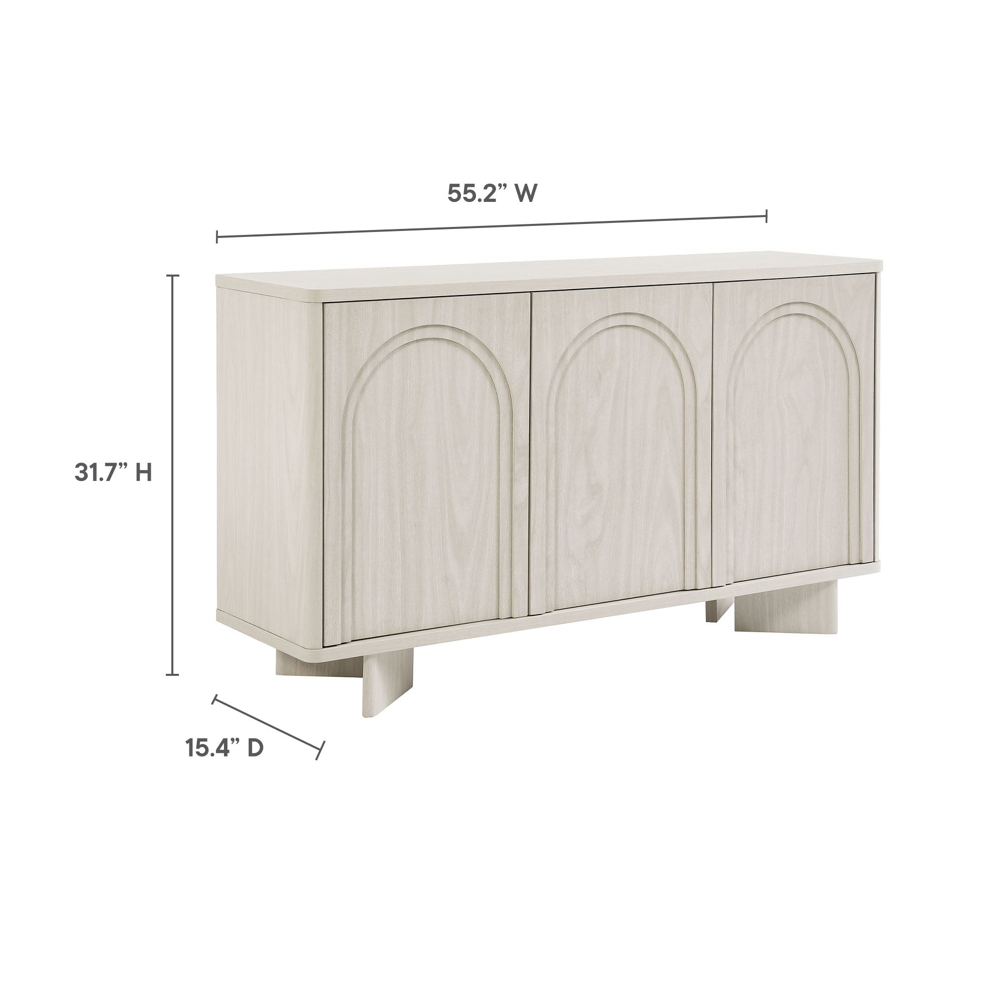 Flux Arched 3-Door Sideboard in White Wash