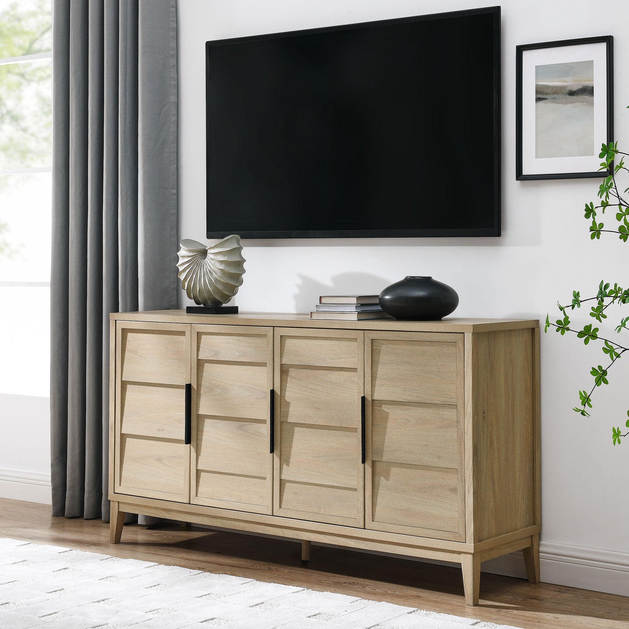 Sinya 4-Door Sideboard in Light Oak