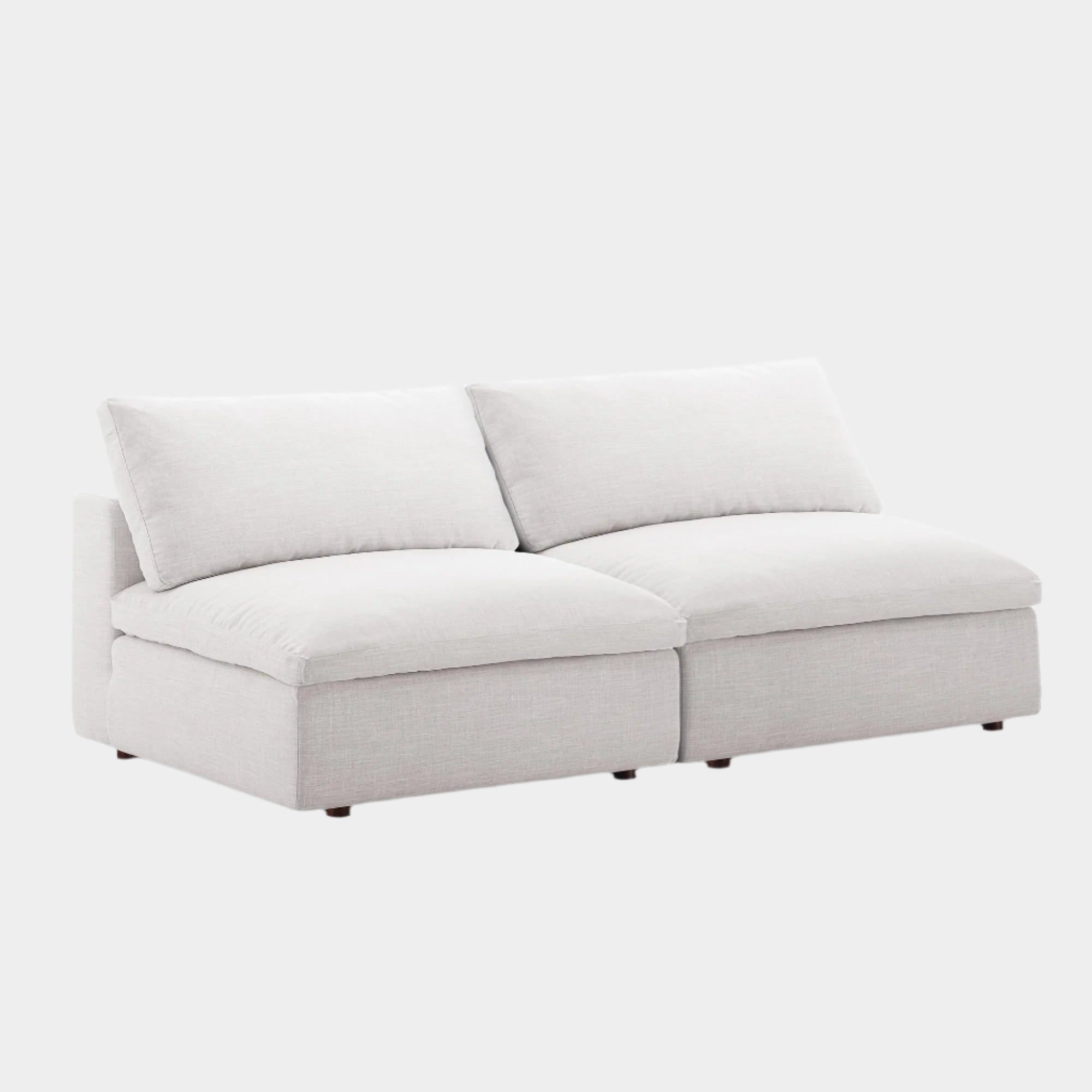 Commix Down Filled Overstuffed 2-Piece Armless Sectional Loveseat