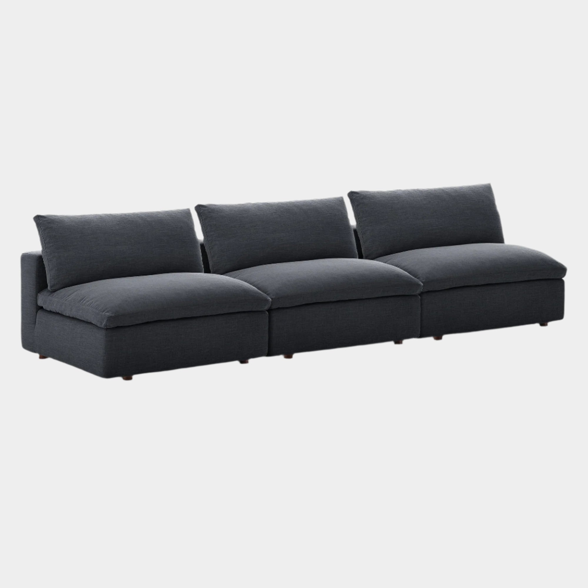 Commix Down Filled Overstuffed 3-Piece Armless Sectional Sofa