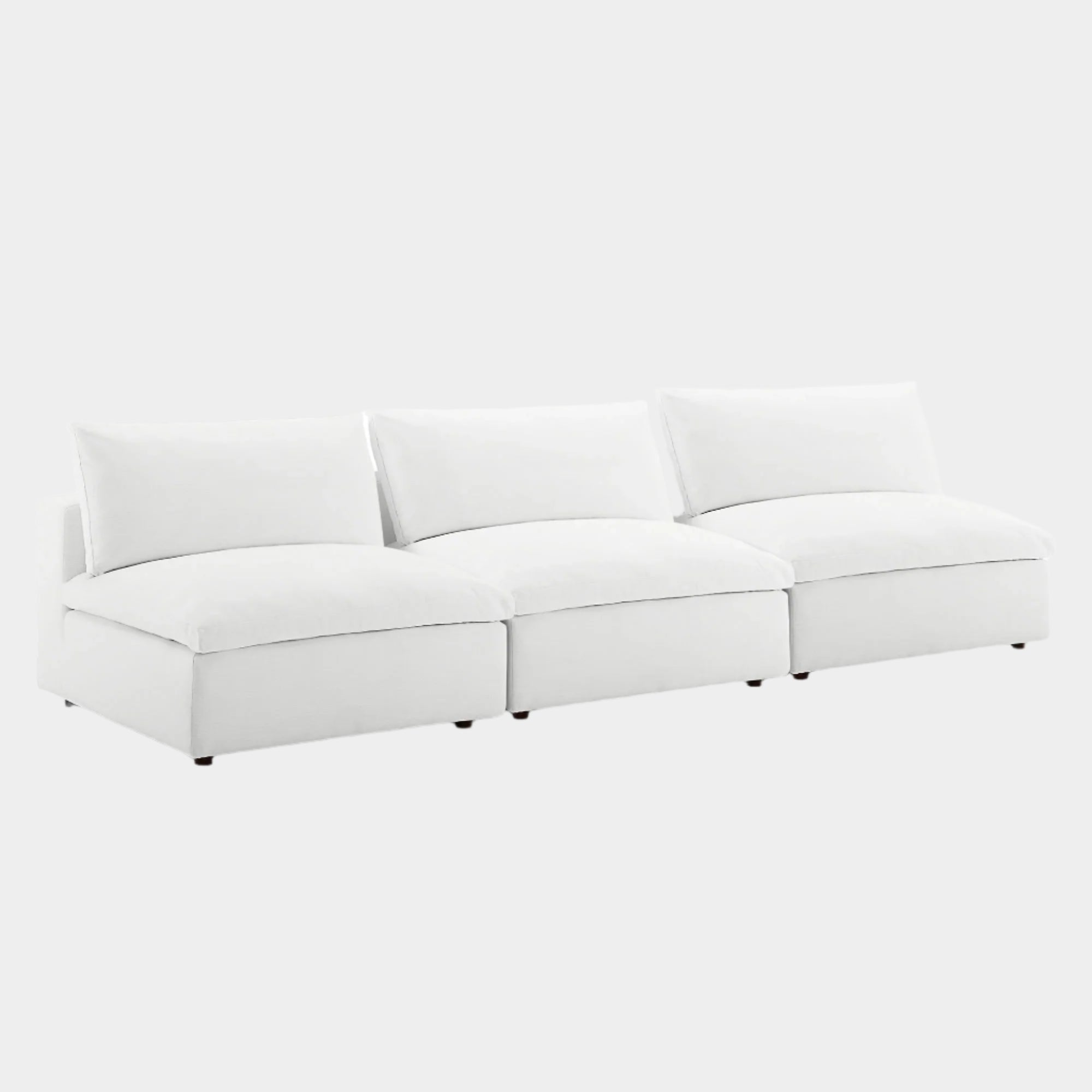 Commix Down Filled Overstuffed 3-Piece Armless Sectional Sofa