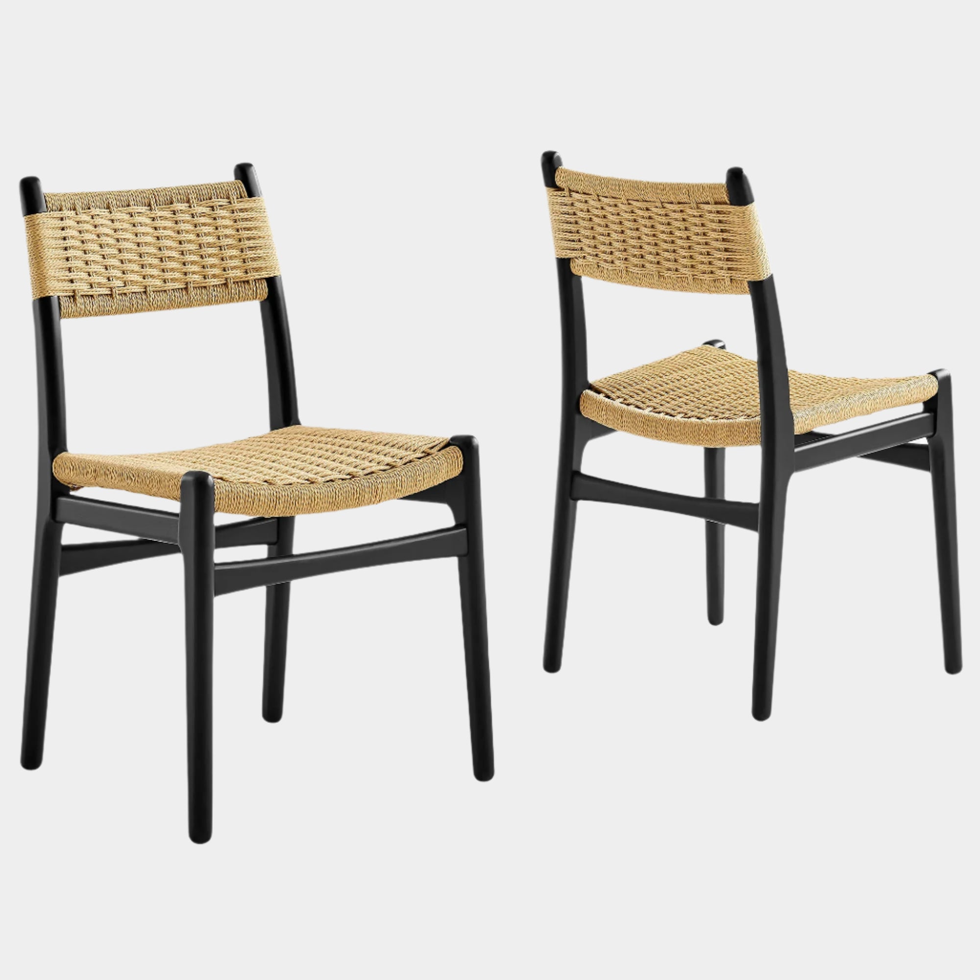 Wynn Rope and Wood Dining Side Chairs Set of 2