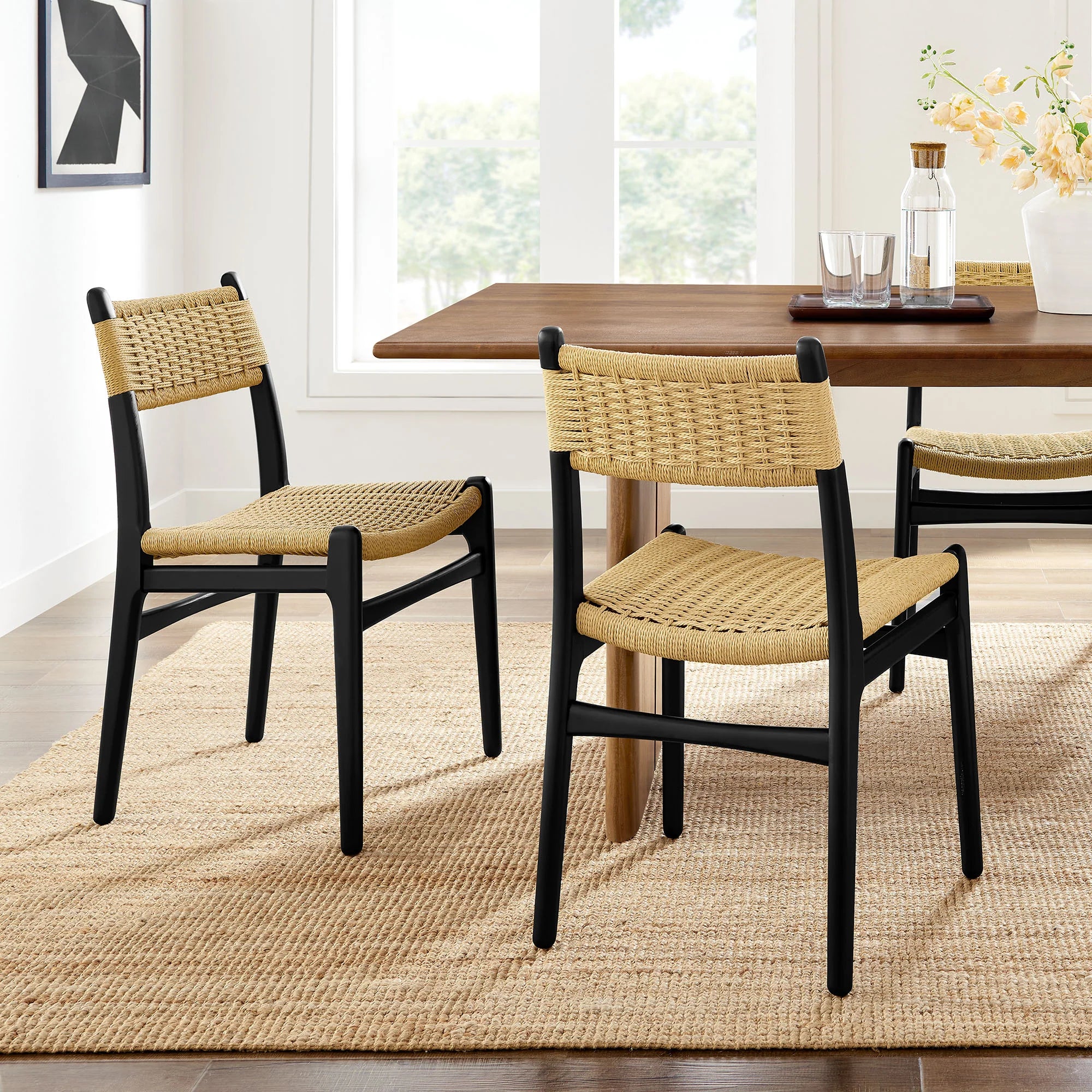 Wynn Rope and Wood Dining Side Chairs Set of 2