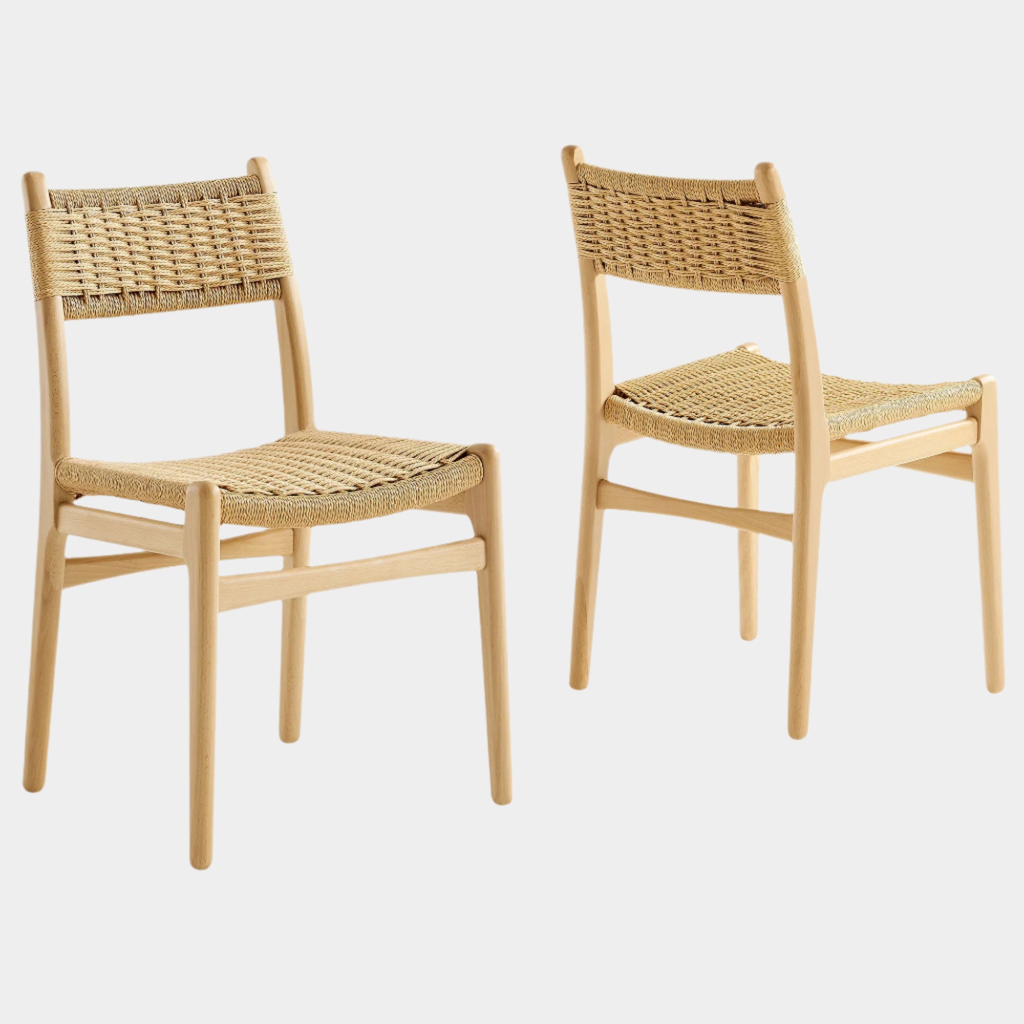 Wynn Rope and Wood Dining Side Chairs Set of 2