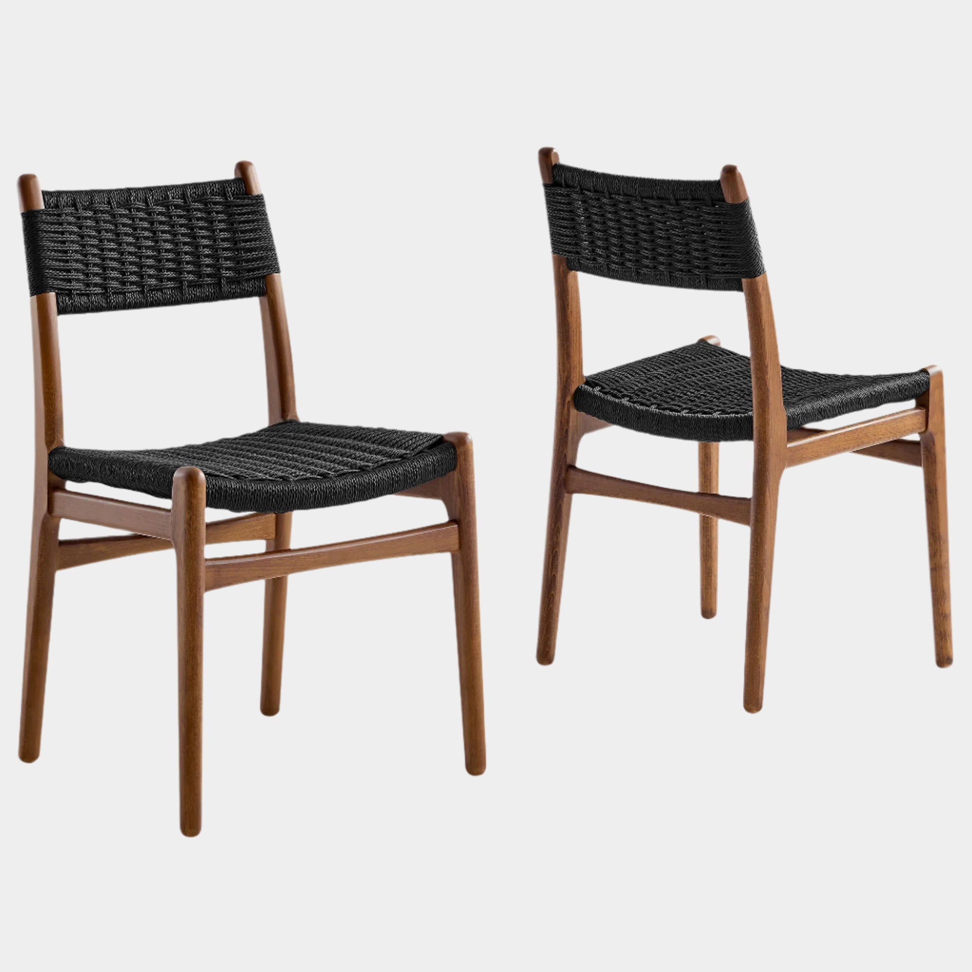 Wynn Rope and Wood Dining Side Chairs Set of 2