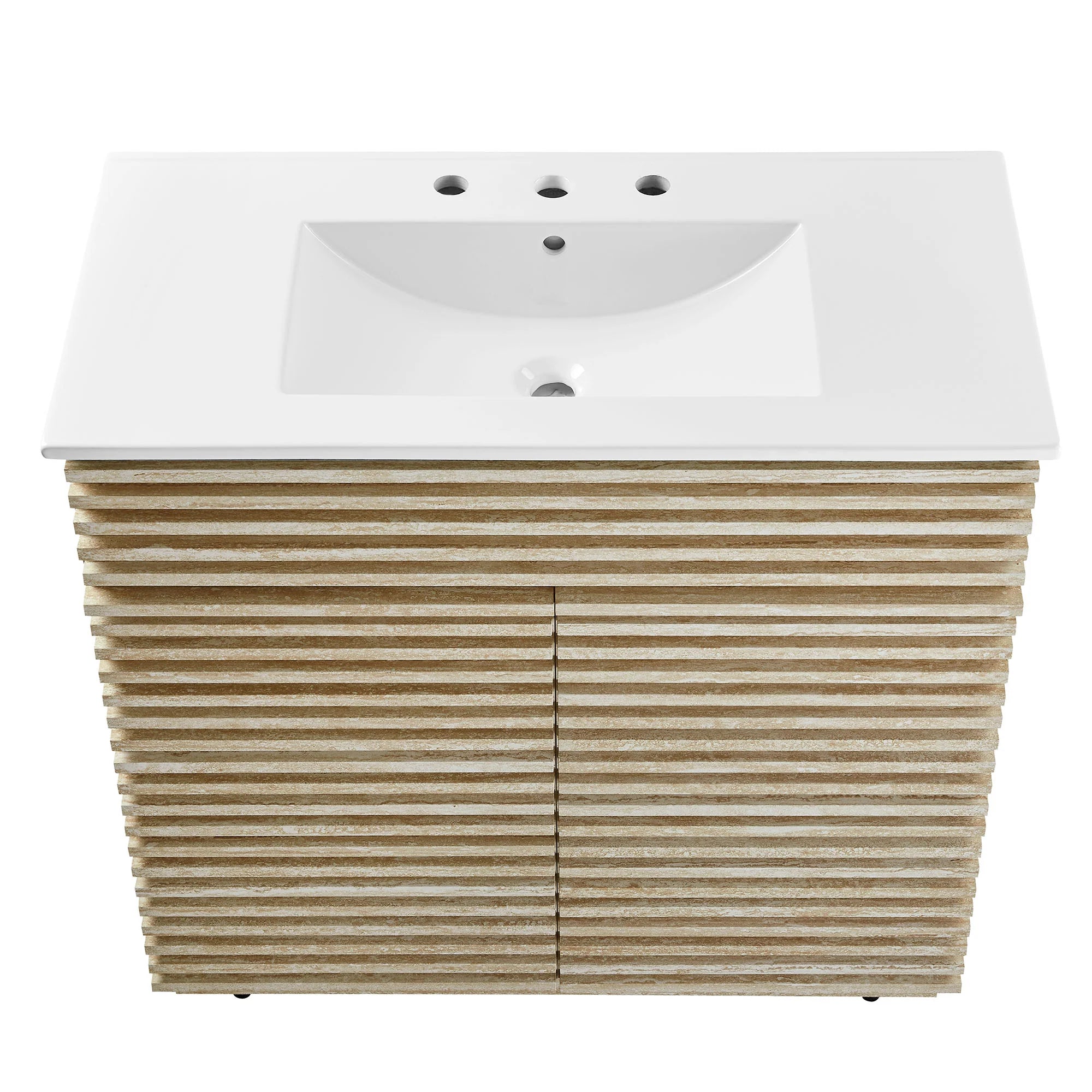 Meubles de salle de bain en bois avec vasque blanche incluse