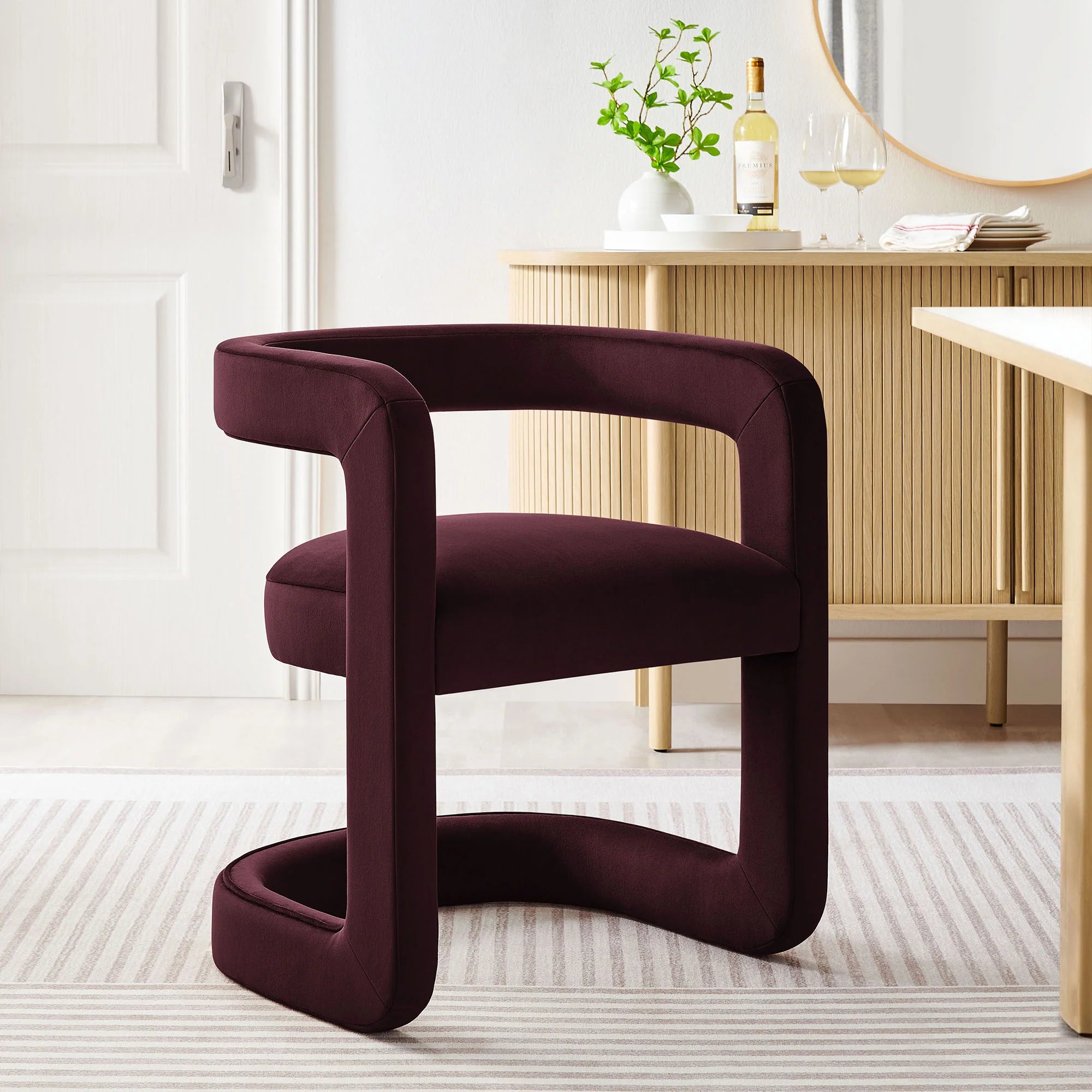 Winslow Barrel Performance Velvet Dining Chair