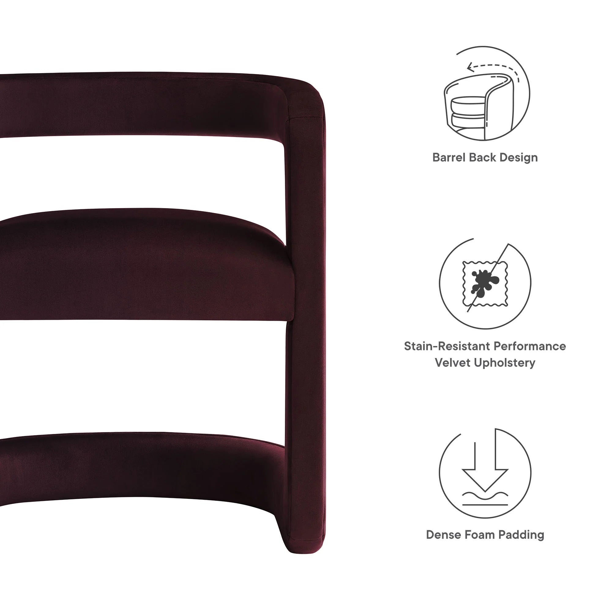 Winslow Barrel Performance Velvet Dining Chair