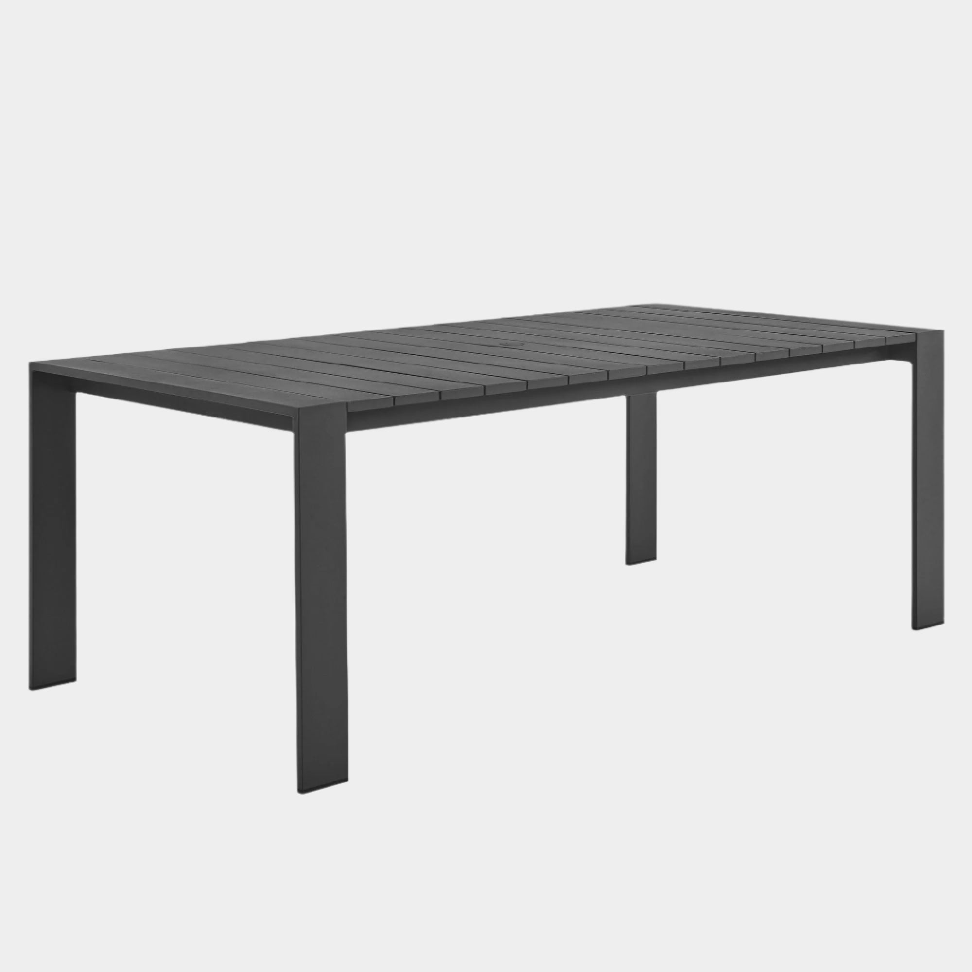 Tahoe Rectangular Outdoor Patio Aluminum Dining Table in Gray