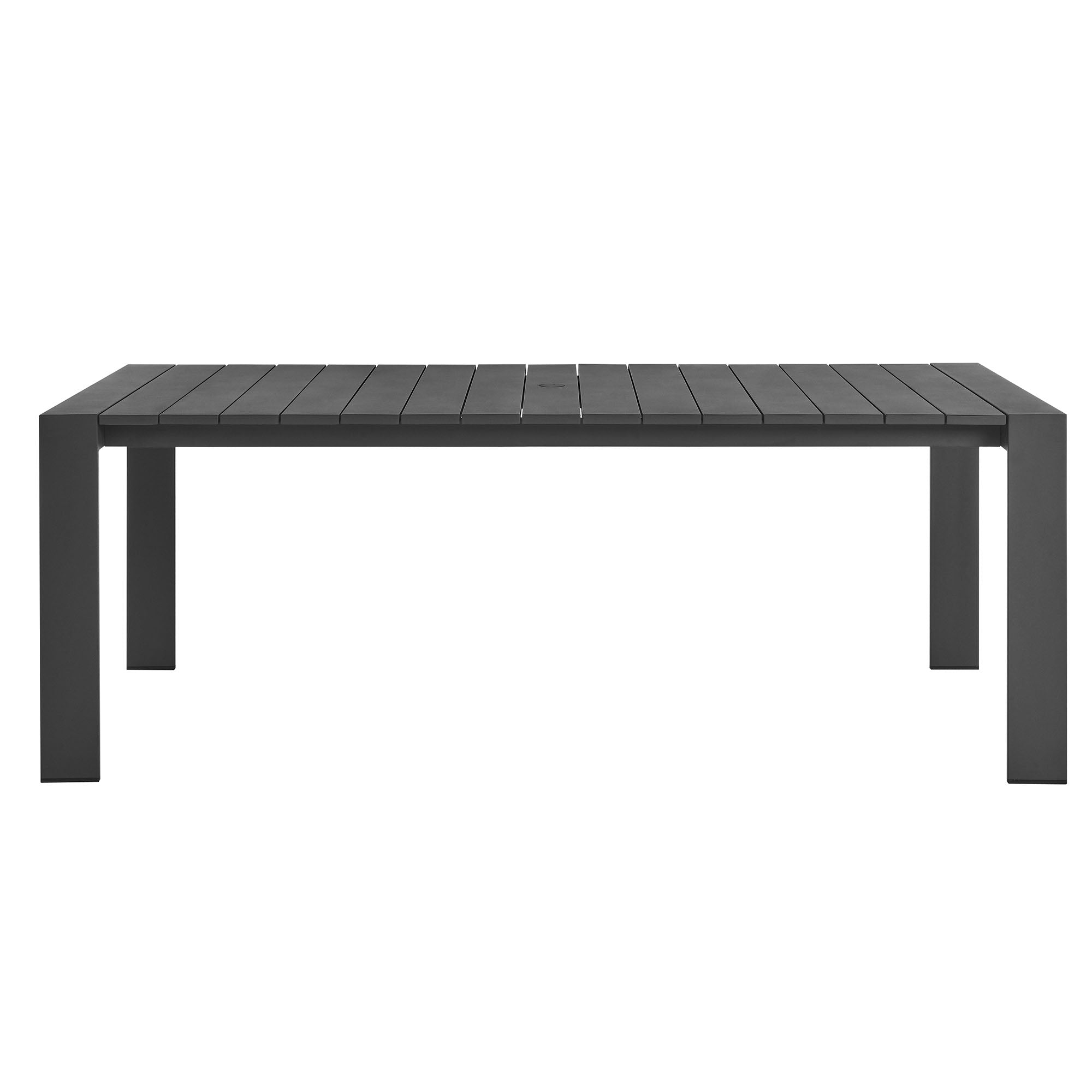 Tahoe Rectangular Outdoor Patio Aluminum Dining Table in Gray