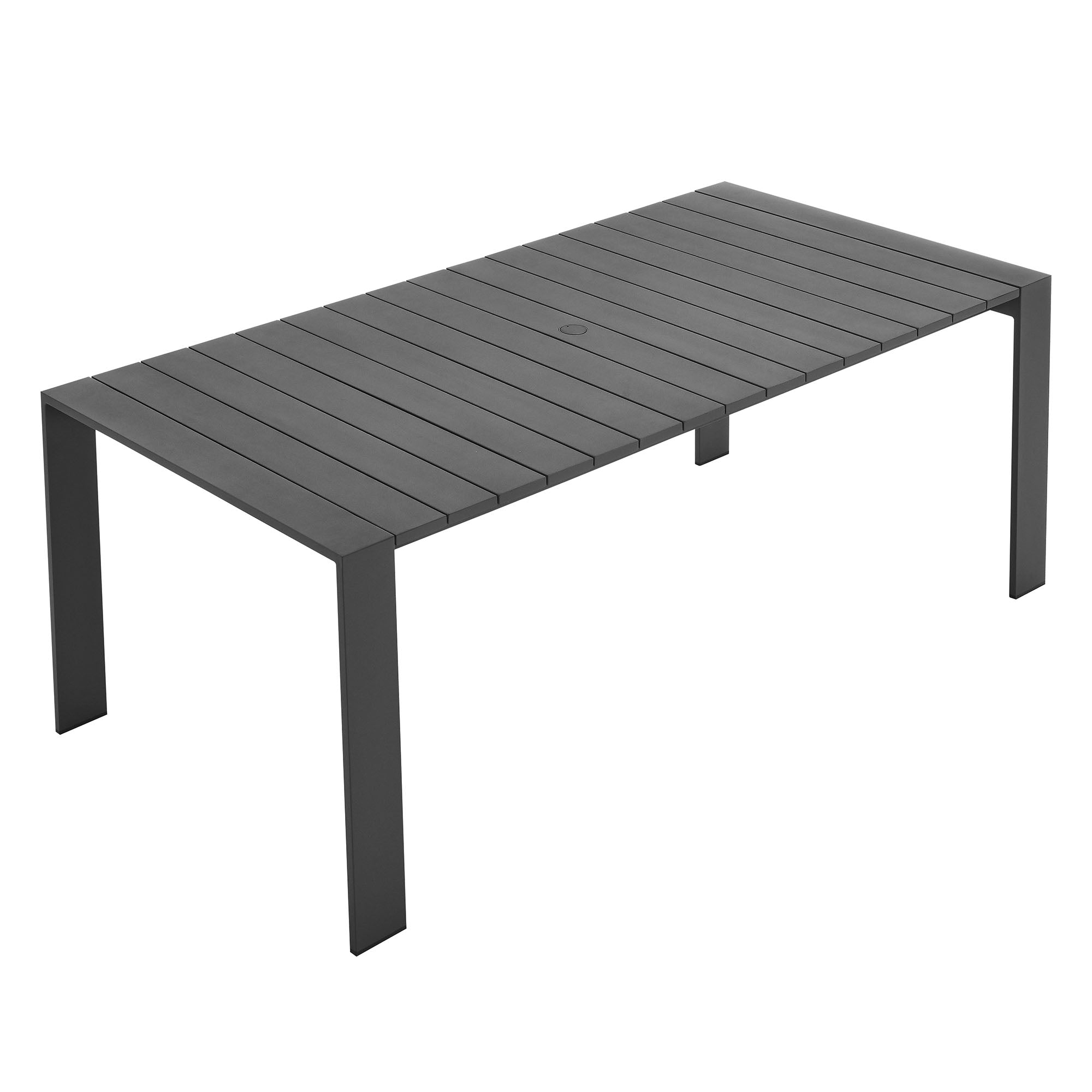 Tahoe Rectangular Outdoor Patio Aluminum Dining Table in Gray