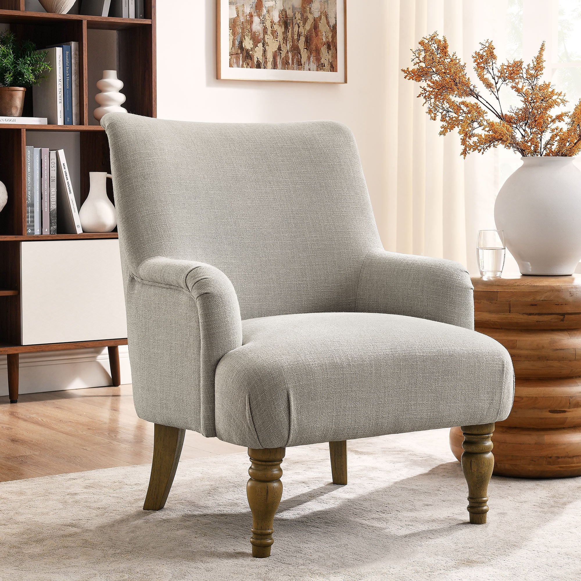 Fauteuil d'appoint rembourré en tissu Ellington