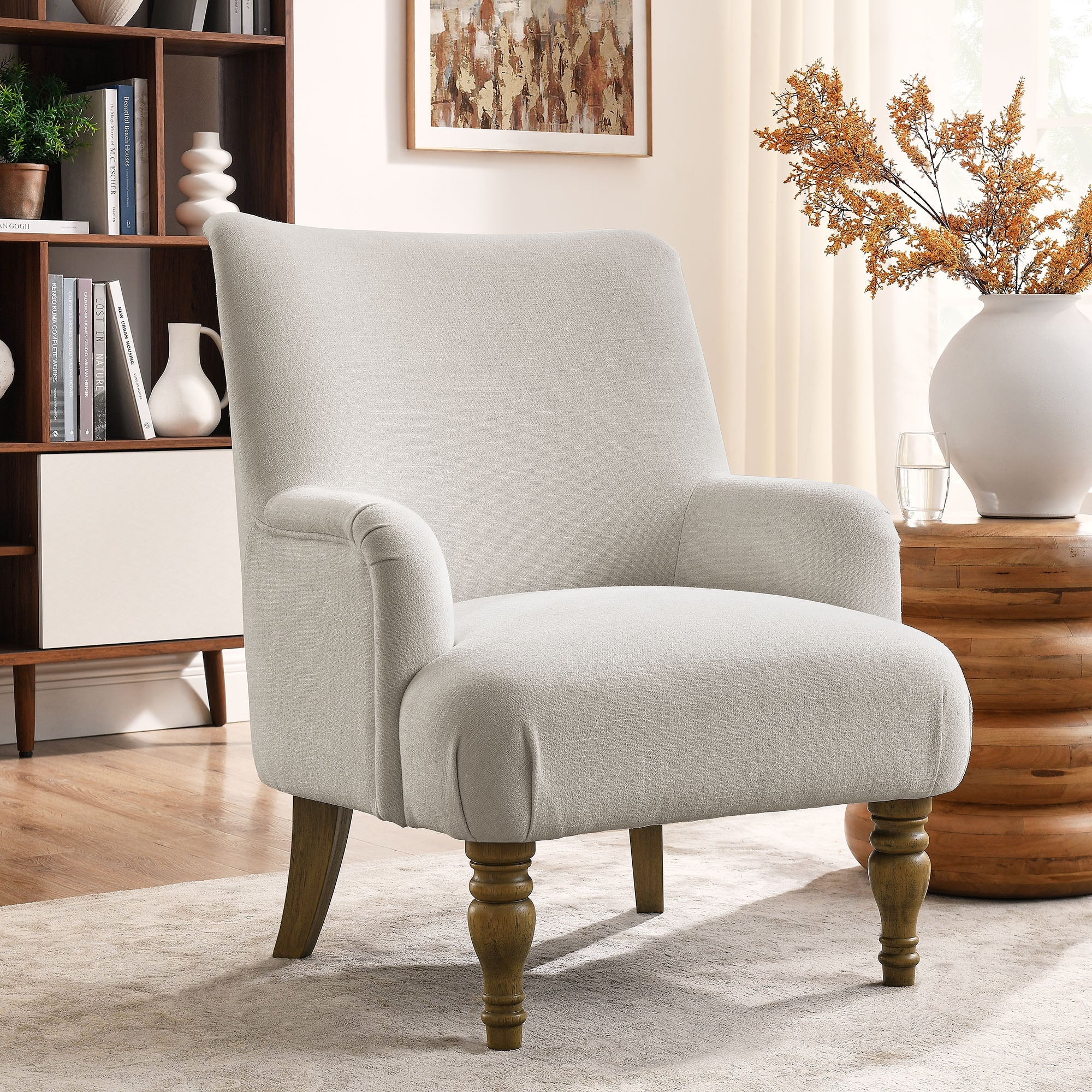 Fauteuil d'appoint rembourré en tissu Ellington