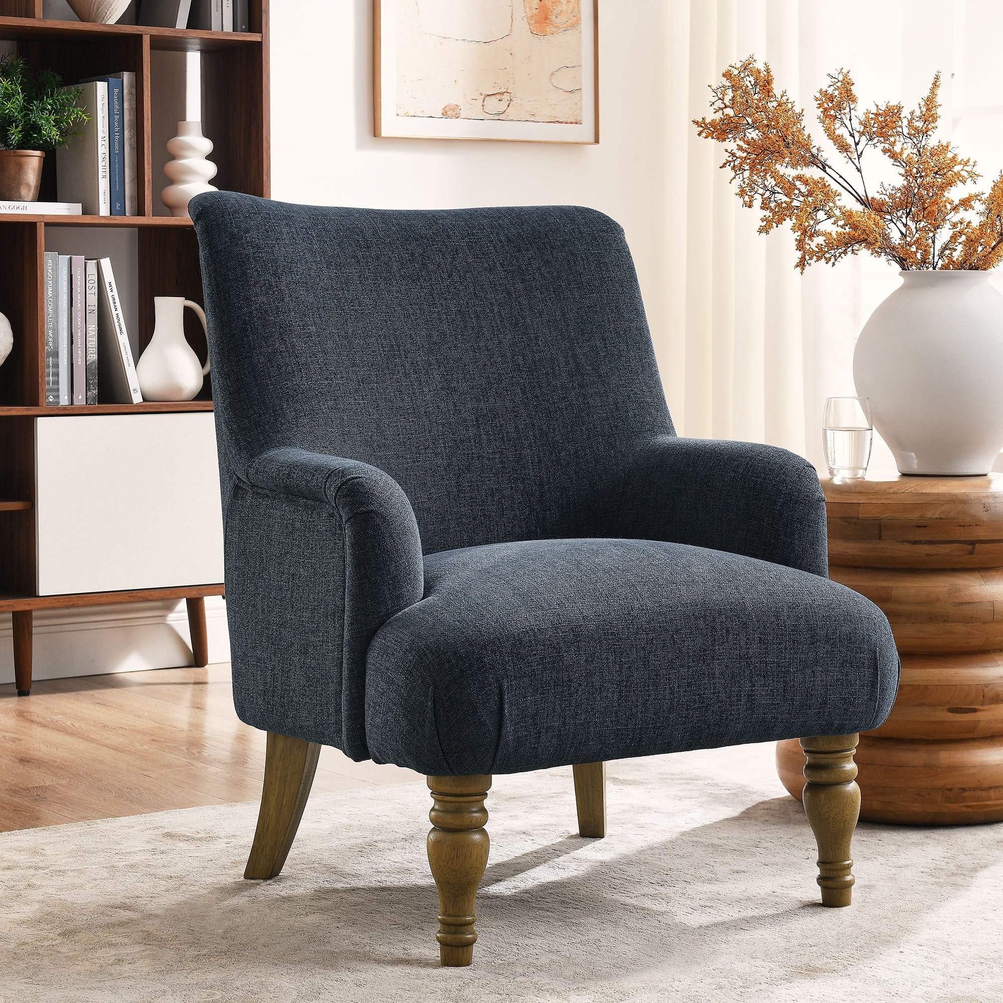 Fauteuil d'appoint rembourré en tissu Ellington