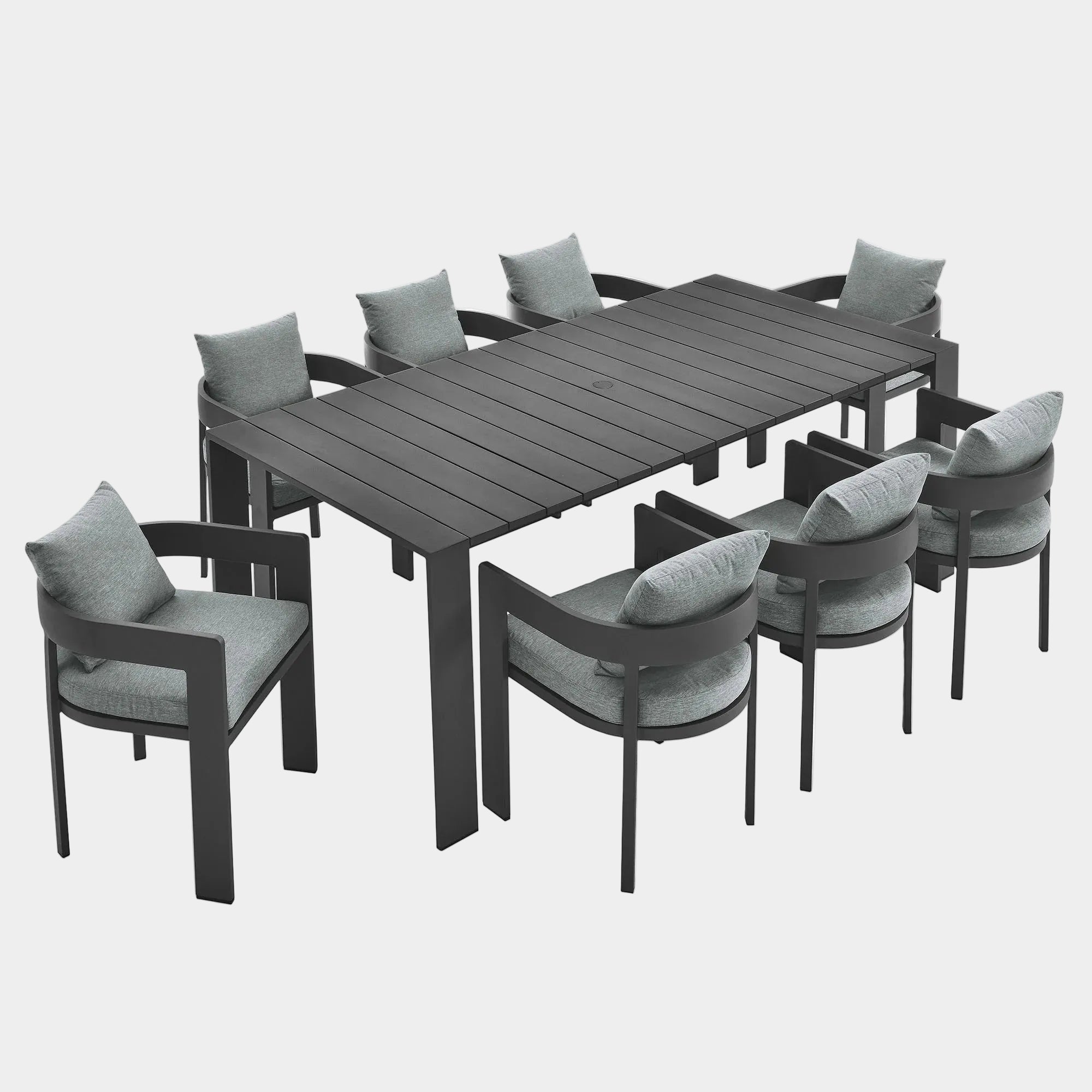 Ensemble de salle à manger d'extérieur en aluminium Tahoe 9 pièces 
