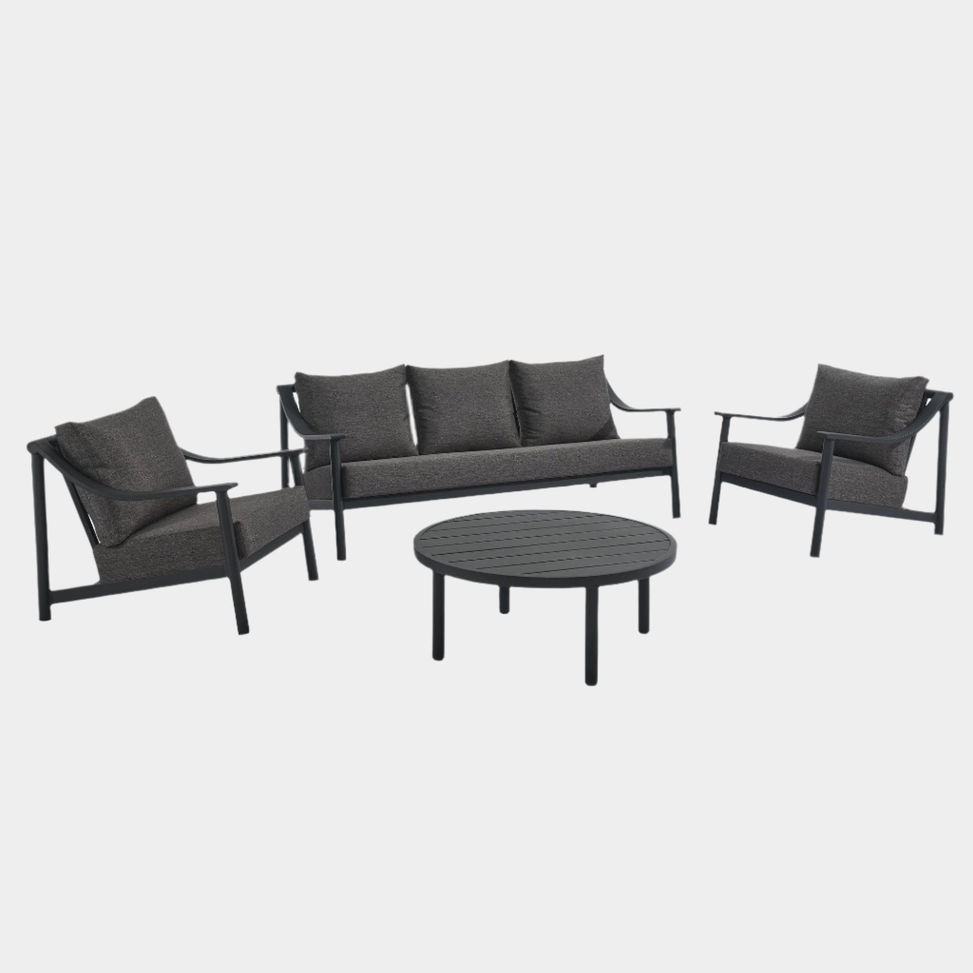 Terrace 4-Piece Outdoor Patio Aluminum Furniture Set in Carbon Graphite