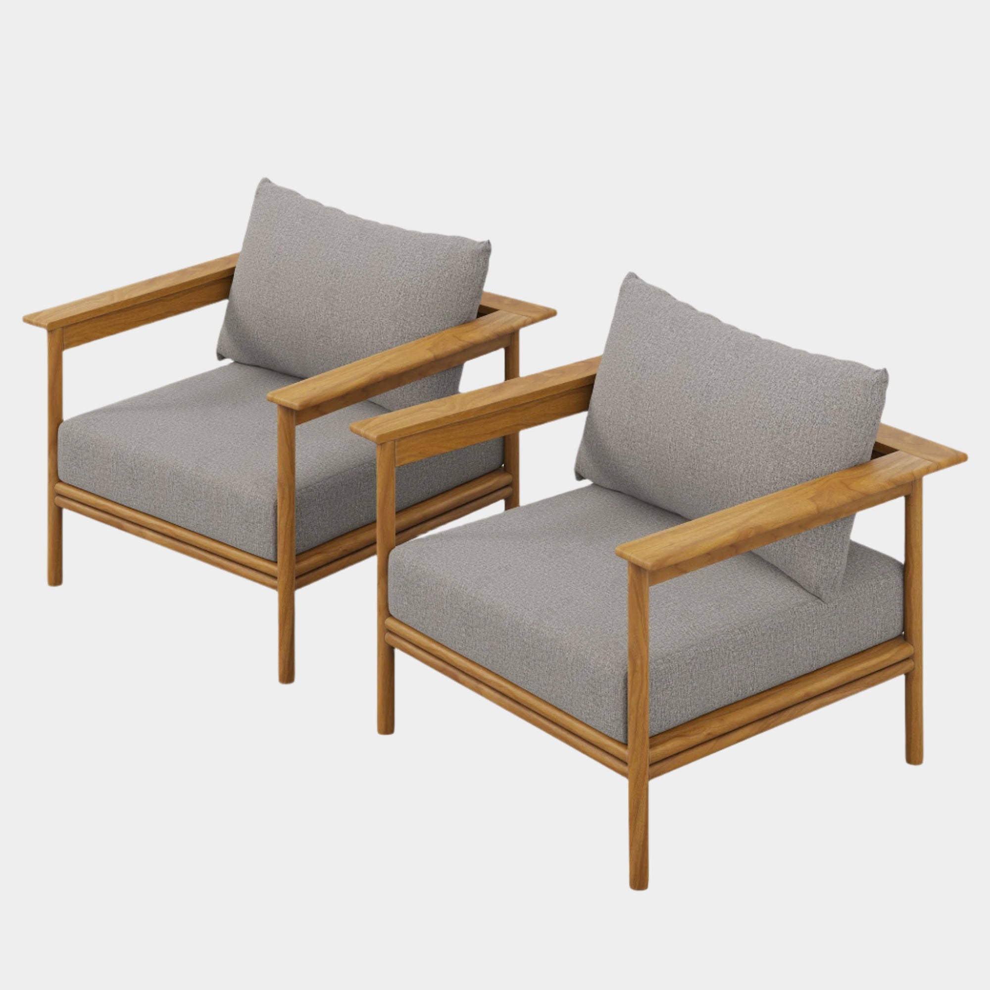 Wren Outdoor Patio Teak Wood Armchair Set