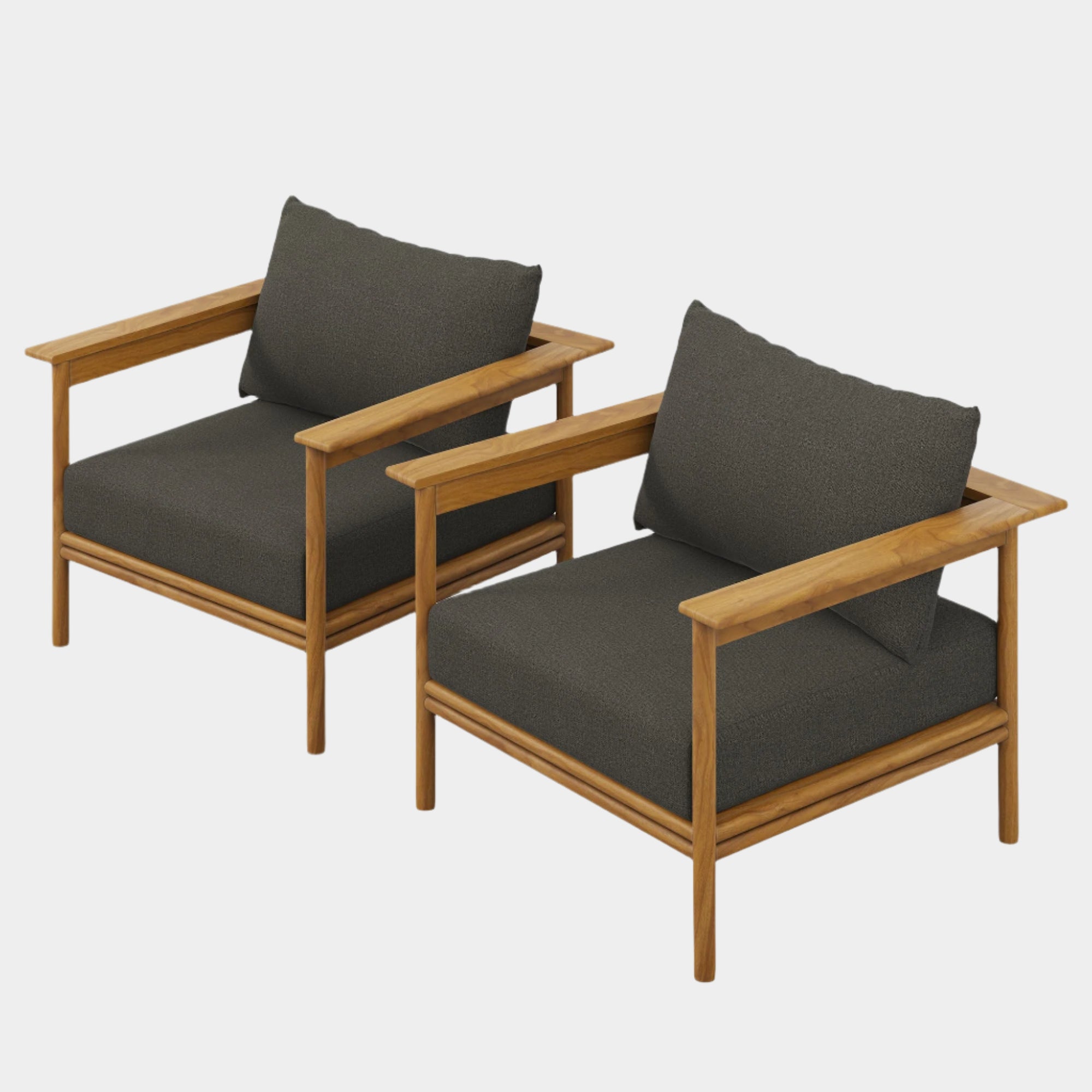 Wren Outdoor Patio Teak Wood Armchair Set