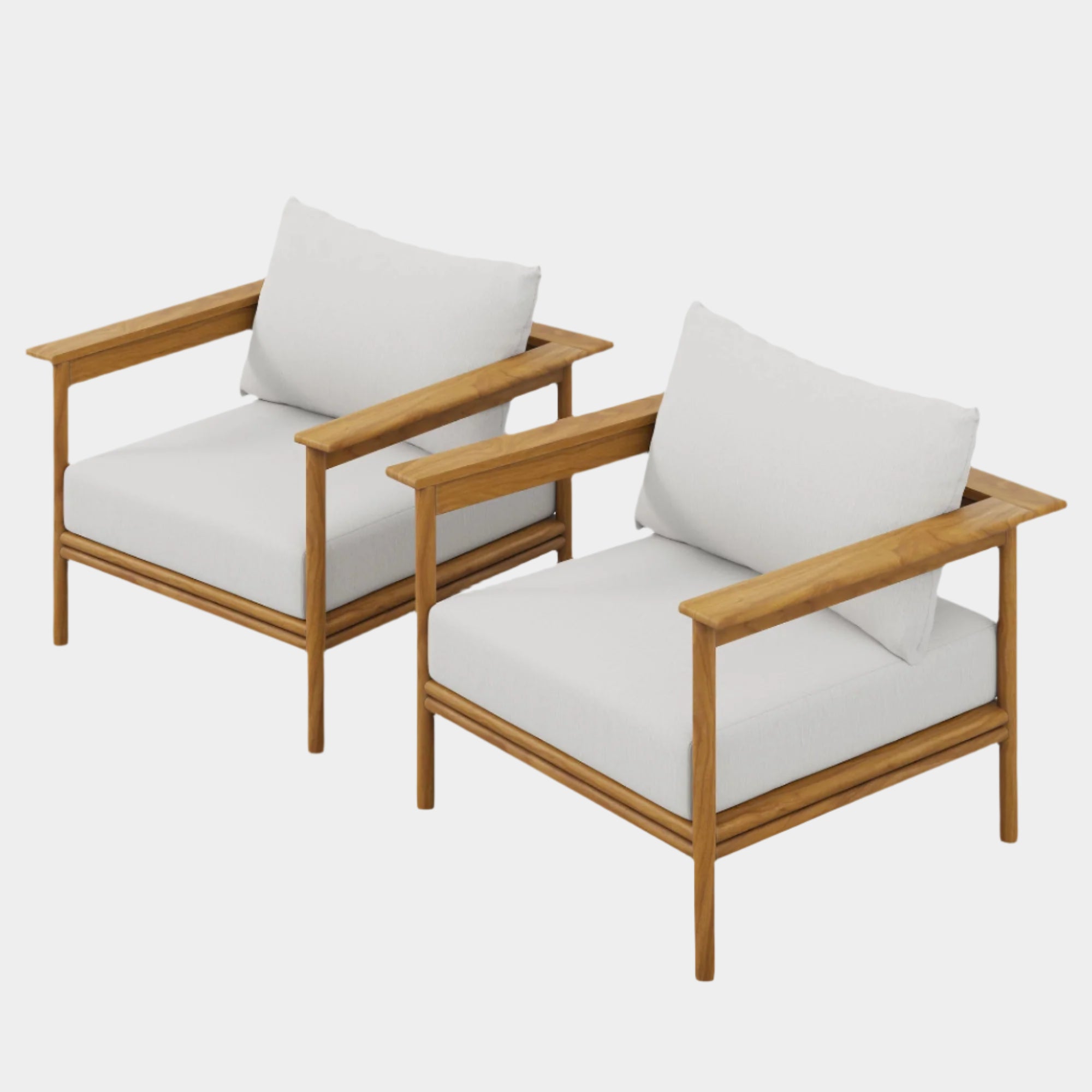 Wren Outdoor Patio Teak Wood Armchair Set