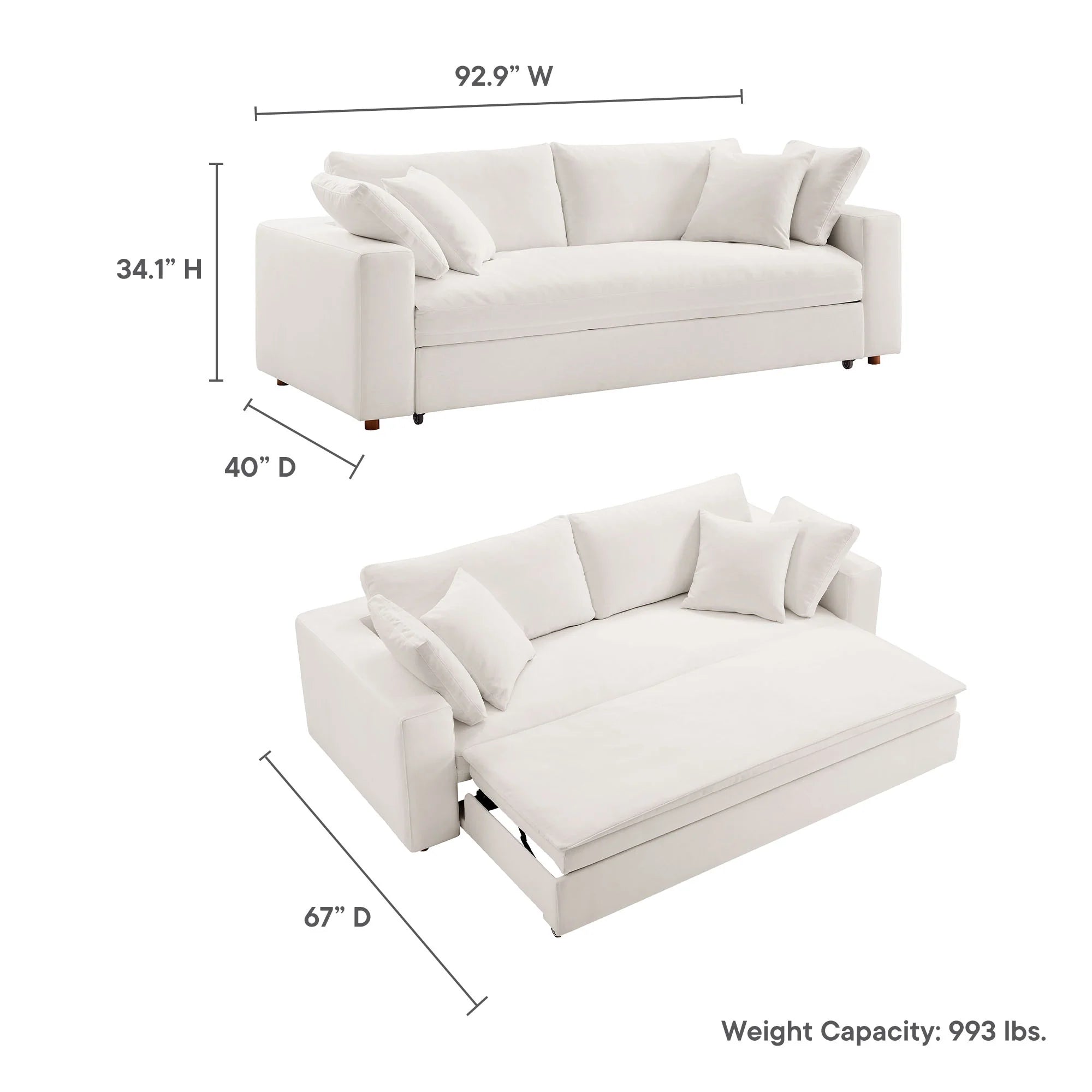 Commix Down Filled Overstuffed Sleeper Sofa