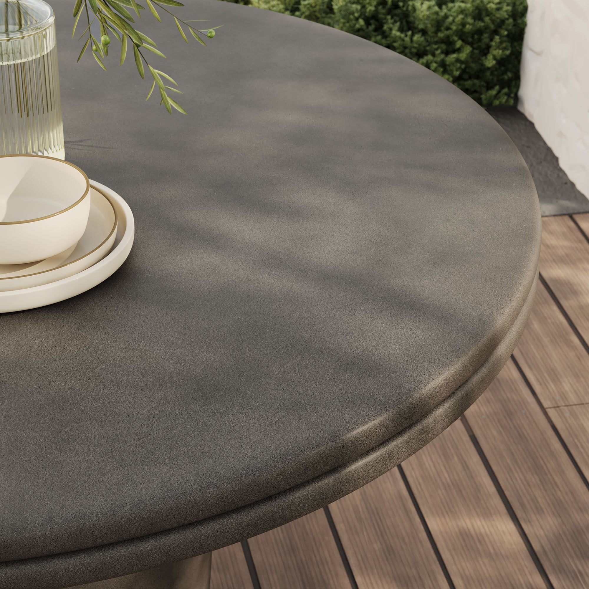 Brion 48" Indoor - Outdoor Patio Concrete Round Dining Table