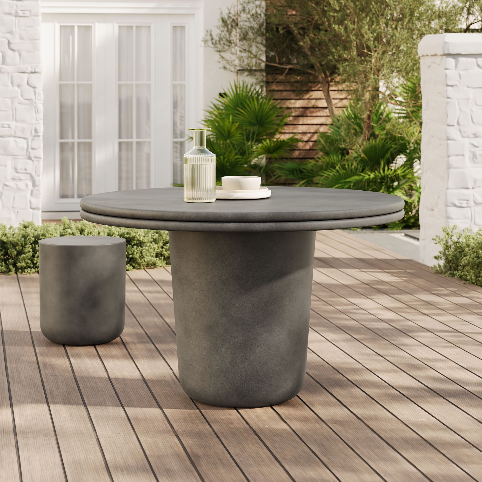 Brion 48" Indoor - Outdoor Patio Concrete Round Dining Table