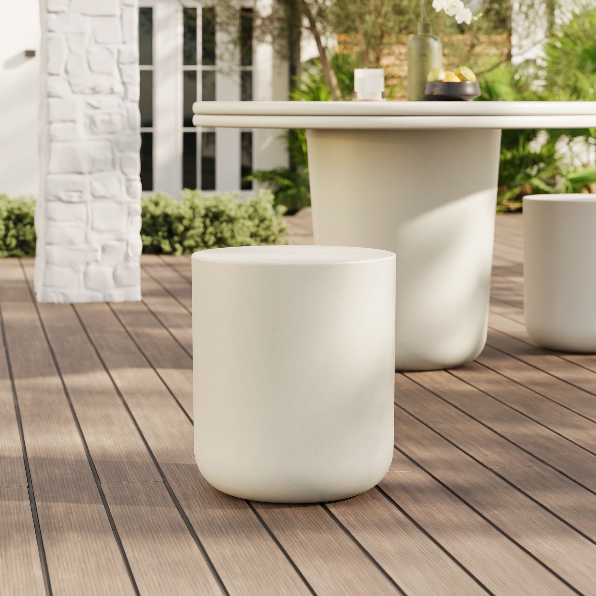 Brion Indoor - Outdoor Patio Concrete Stool