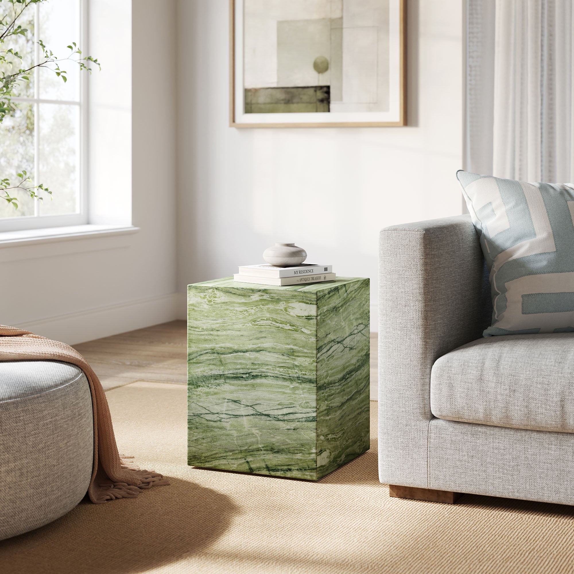 Jordana Square Plinth Indoor - Outdoor Patio Concrete Side Table