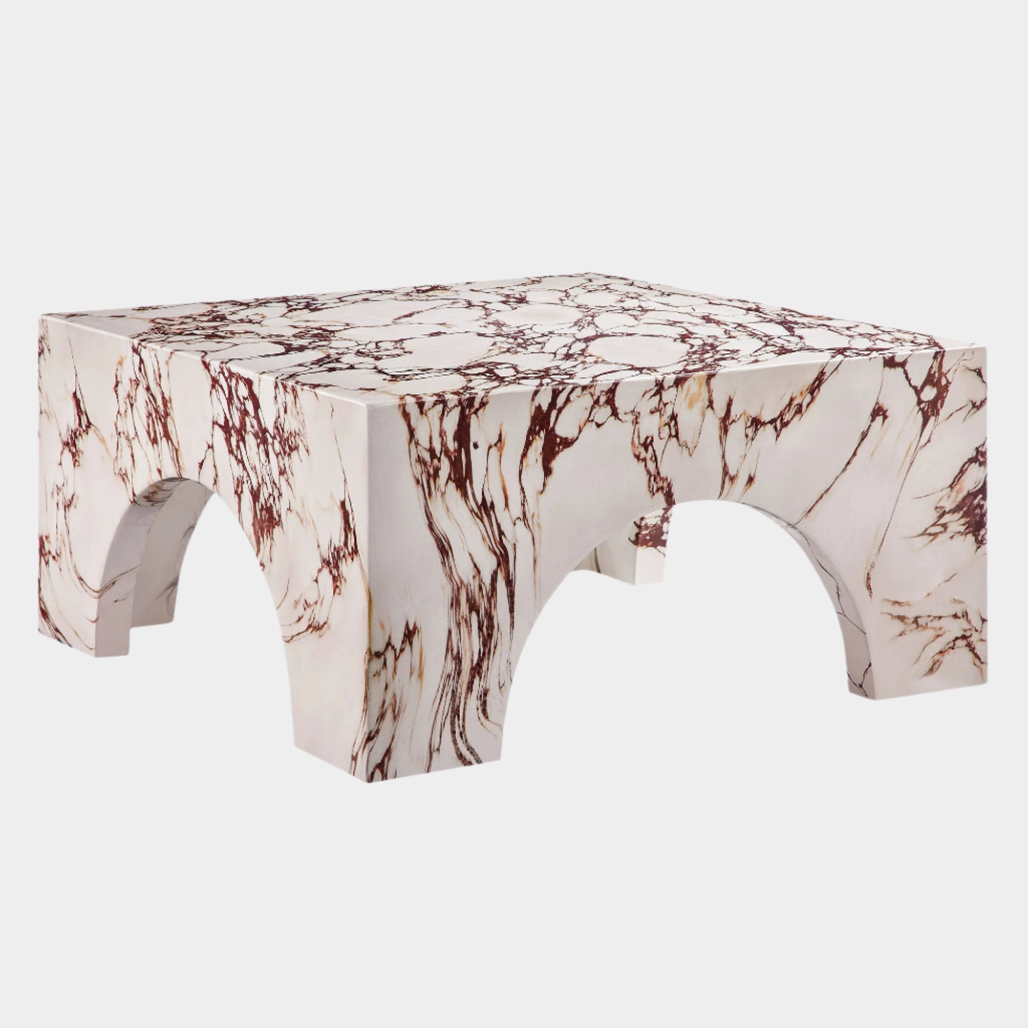 Table basse en béton cintrée pour patio intérieur et extérieur Valen 