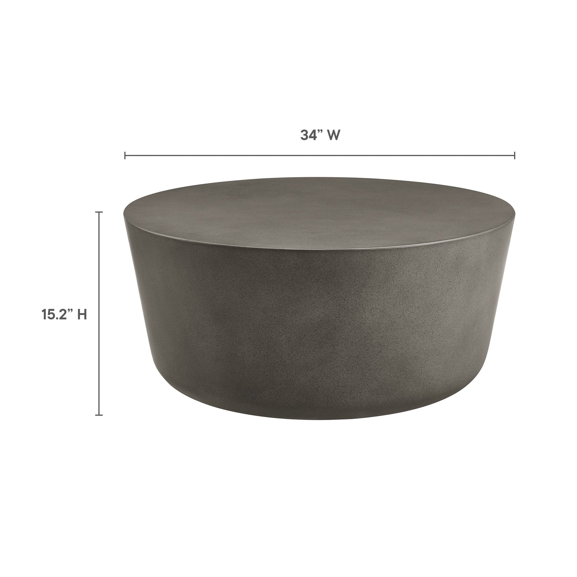 Brion Round Indoor - Outdoor Patio Concrete Coffee Table