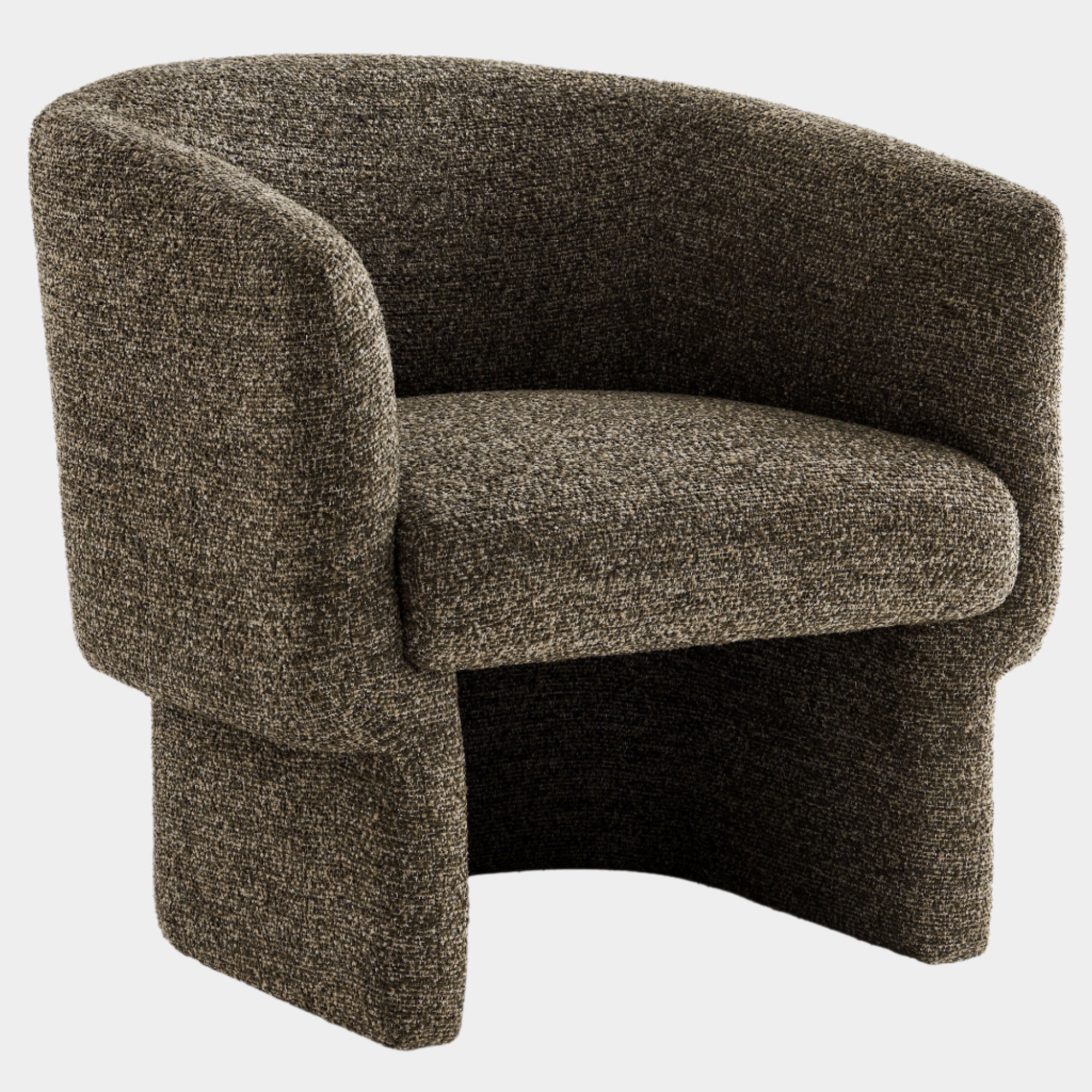 Fauteuil d'appoint tonneau en tissu Boucle Muse