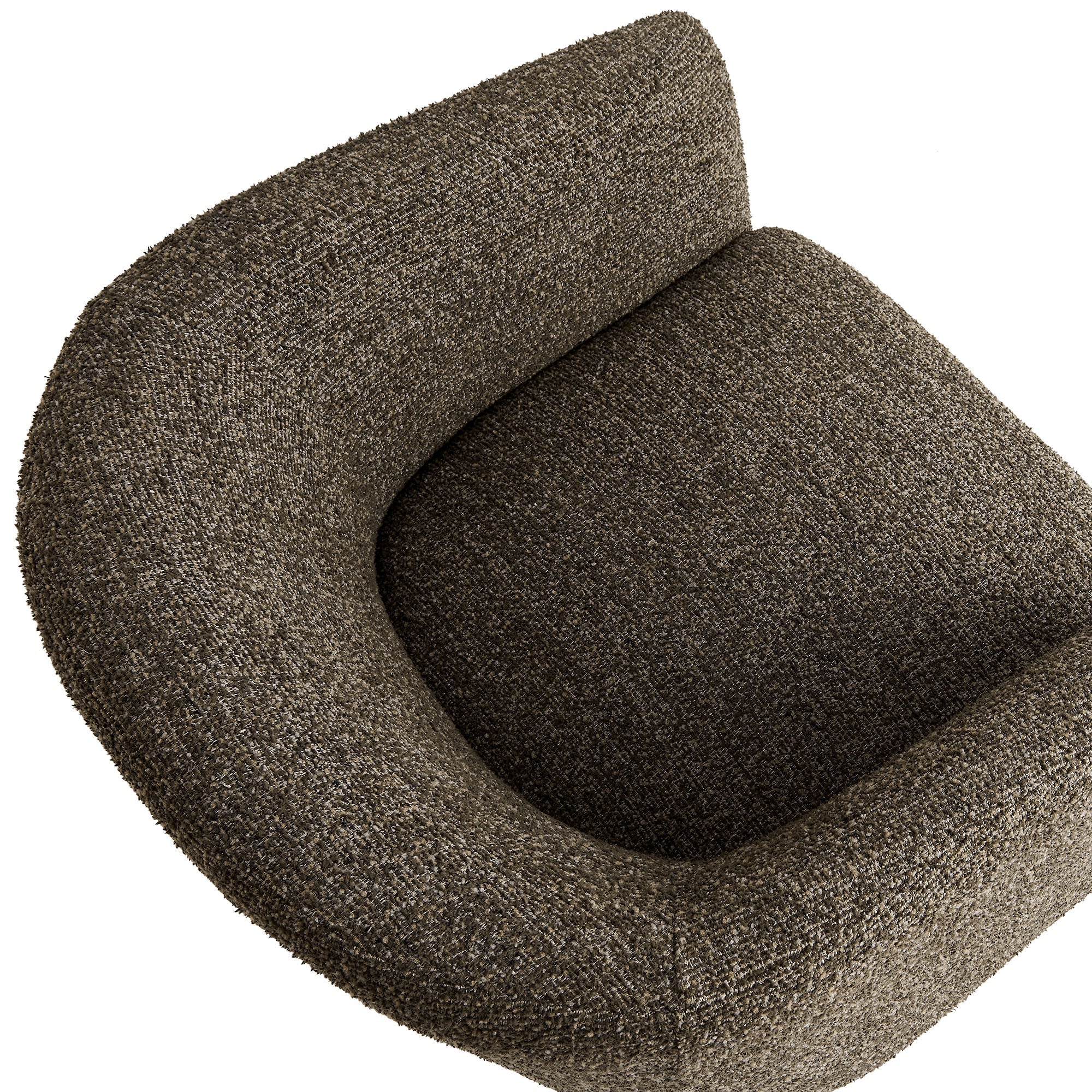 Fauteuil d'appoint tonneau en tissu Boucle Muse