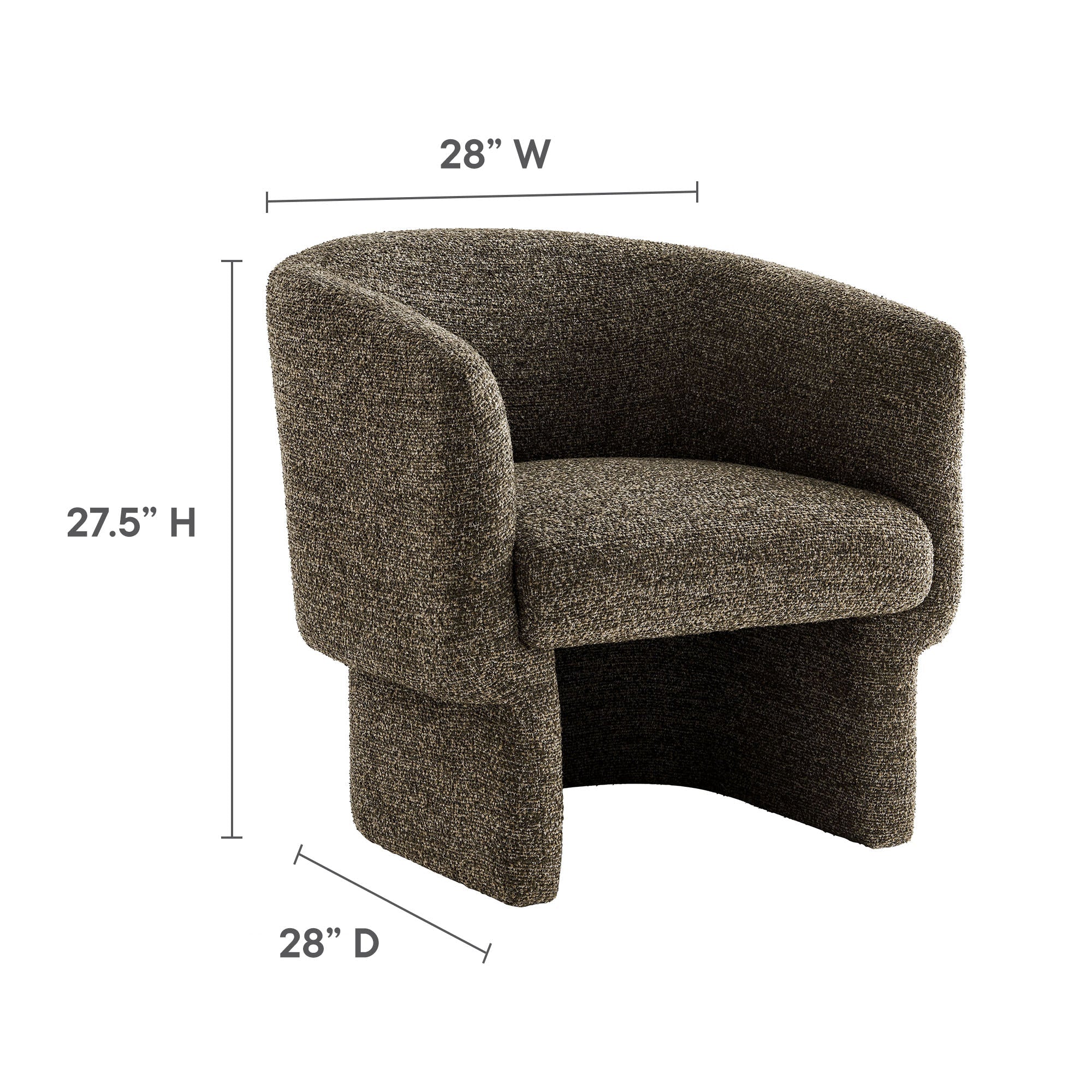 Fauteuil d'appoint tonneau en tissu Boucle Muse