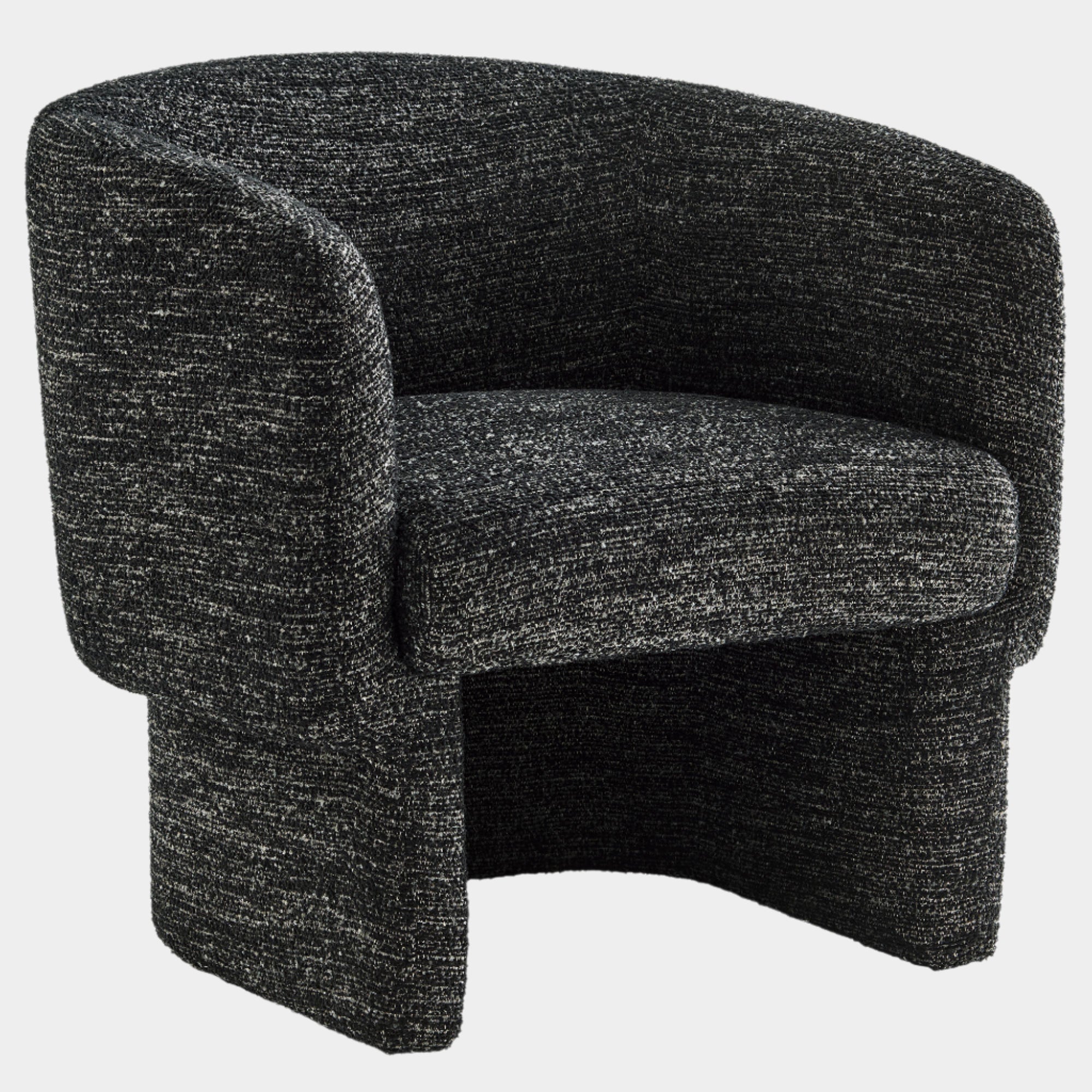 Fauteuil d'appoint tonneau en tissu Boucle Muse