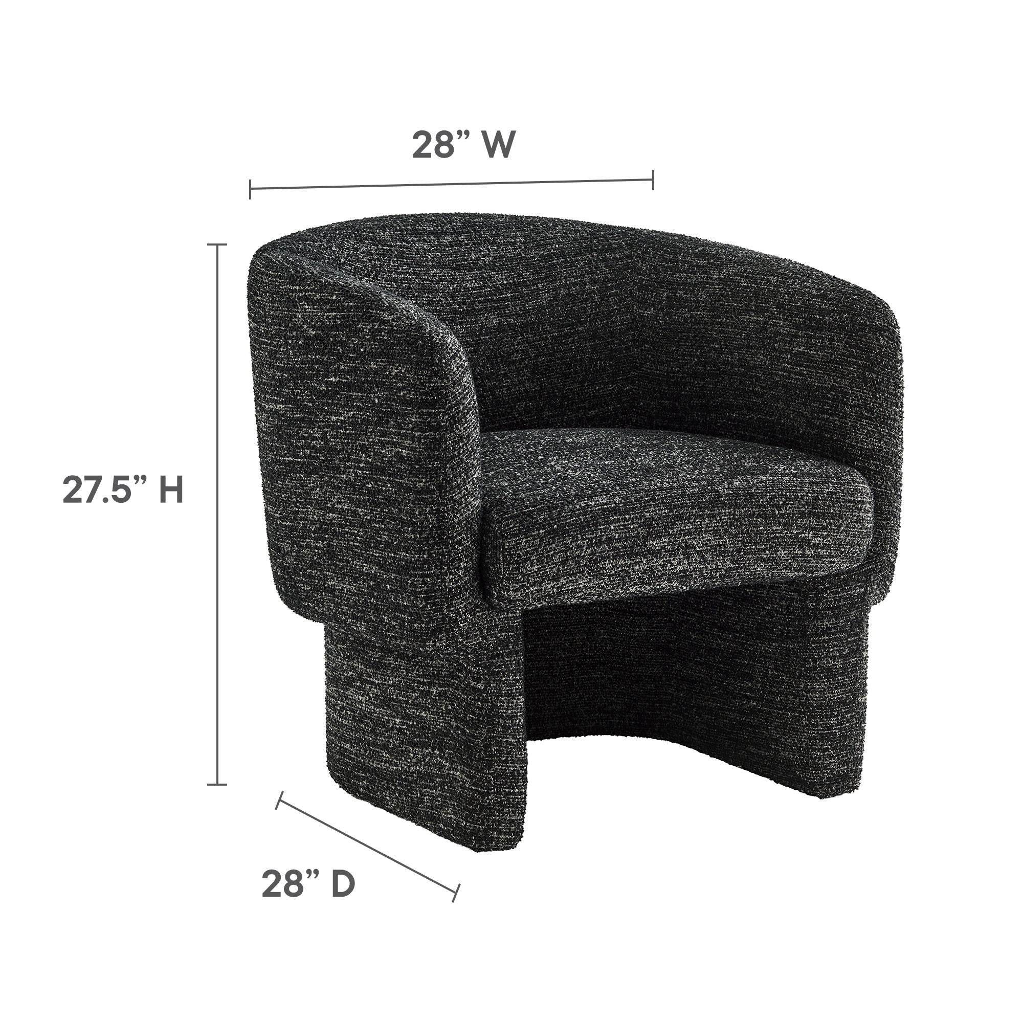 Fauteuil d'appoint tonneau en tissu Boucle Muse