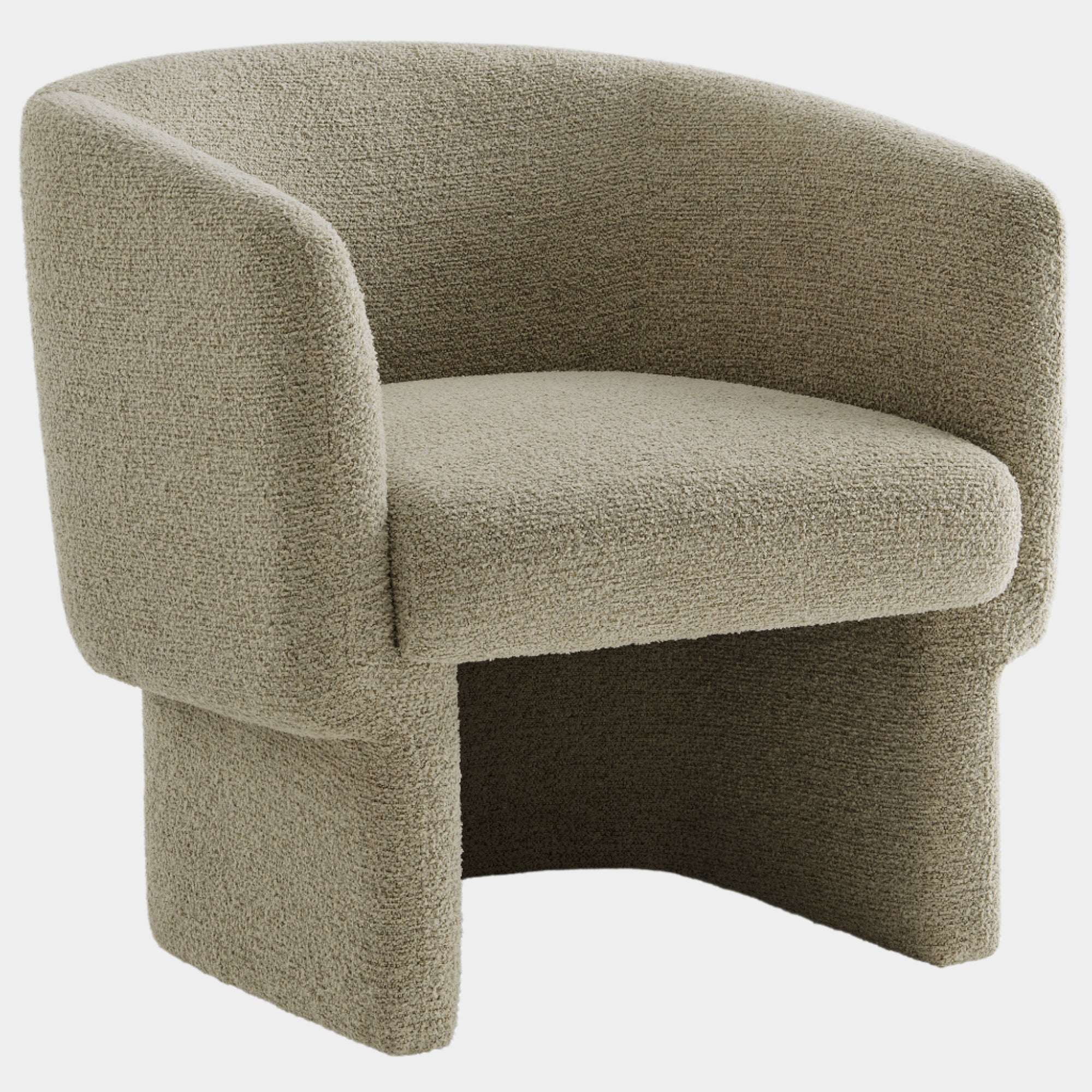 Fauteuil d'appoint tonneau en tissu Boucle Muse