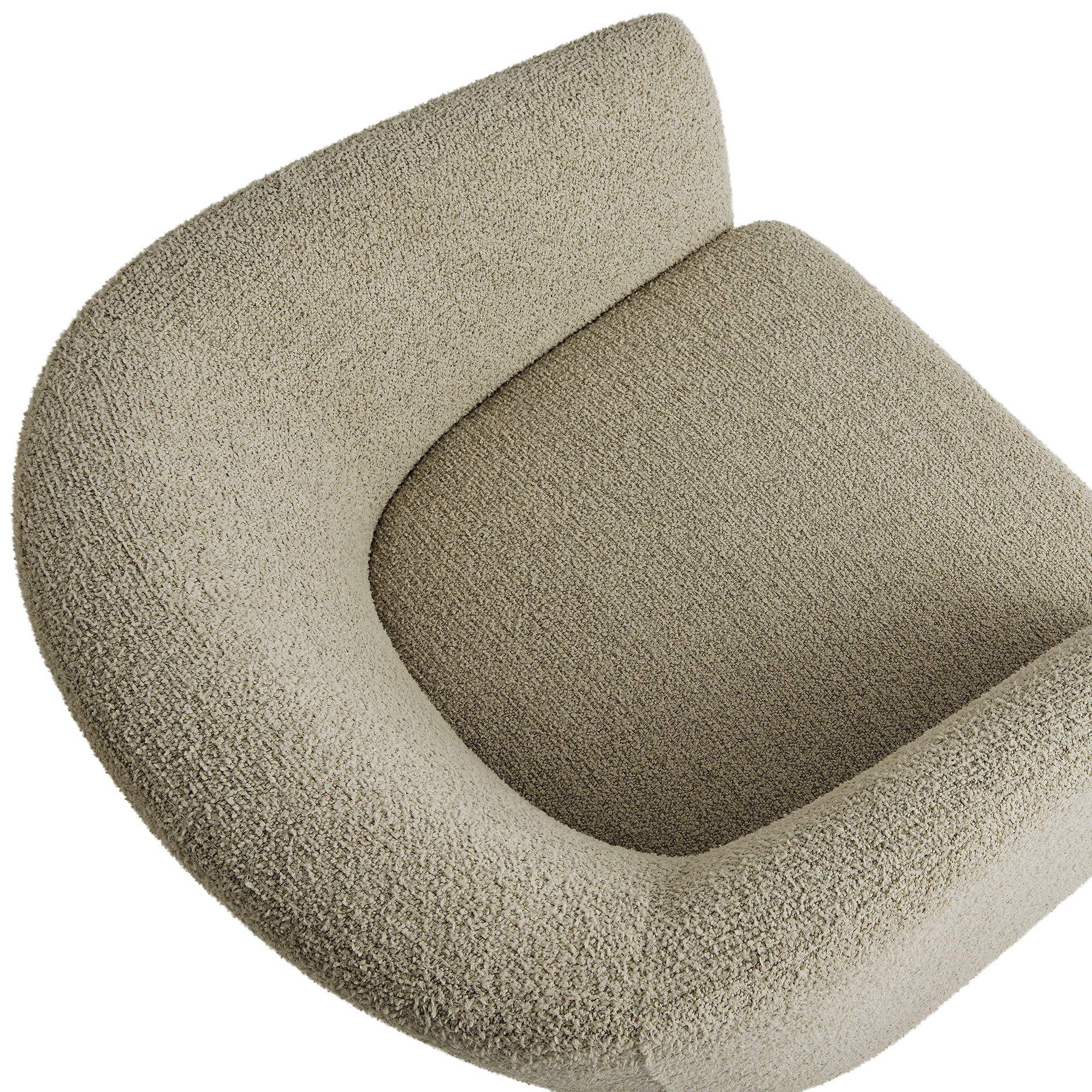 Fauteuil d'appoint tonneau en tissu Boucle Muse