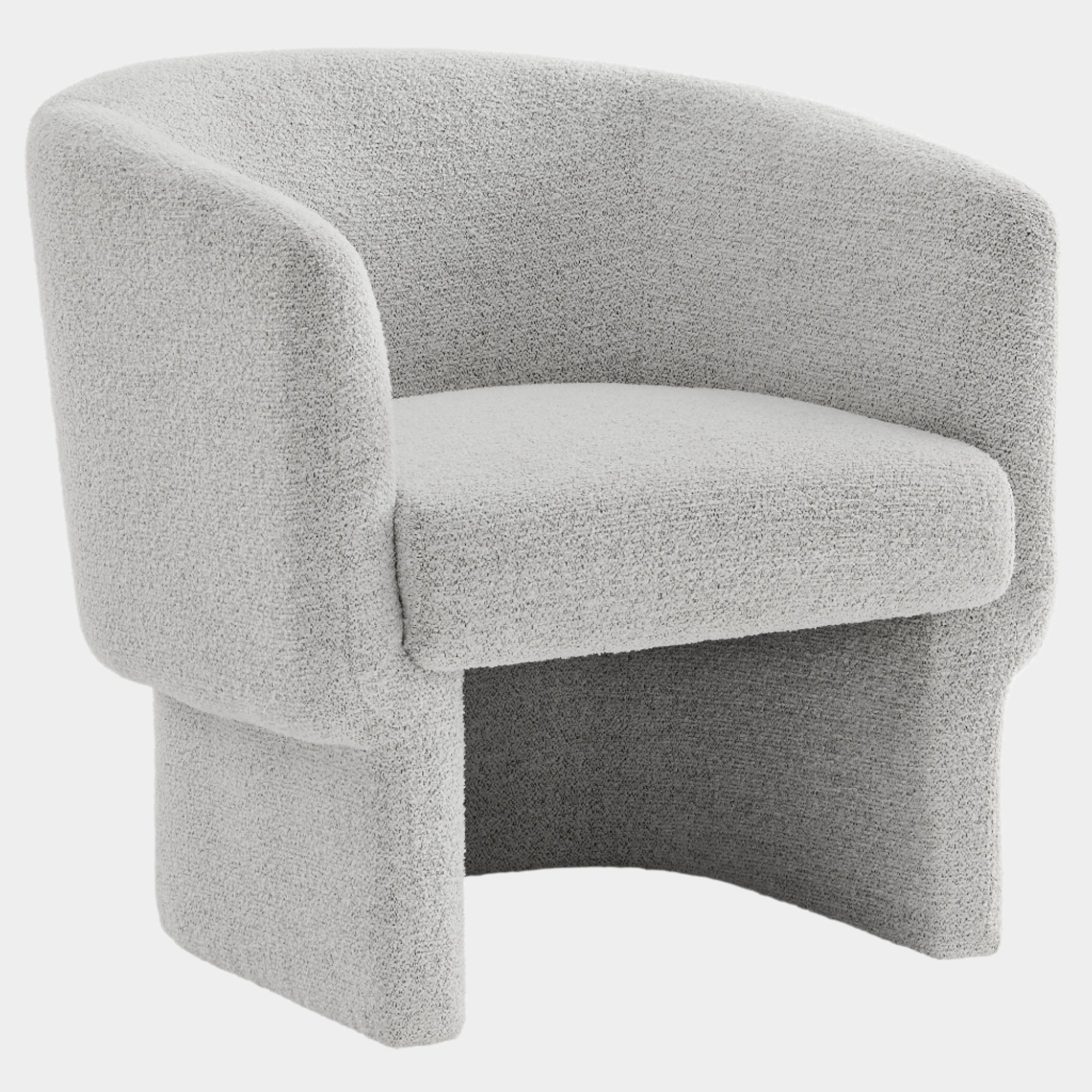 Fauteuil d'appoint tonneau en tissu Boucle Muse